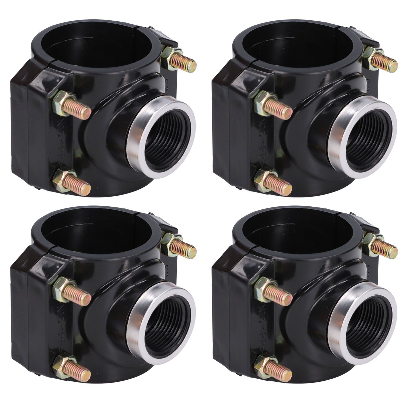 4 Sets Water Drain Saddle Plastic Pipe Additional Quick Connector Tee Kit G1 view 3