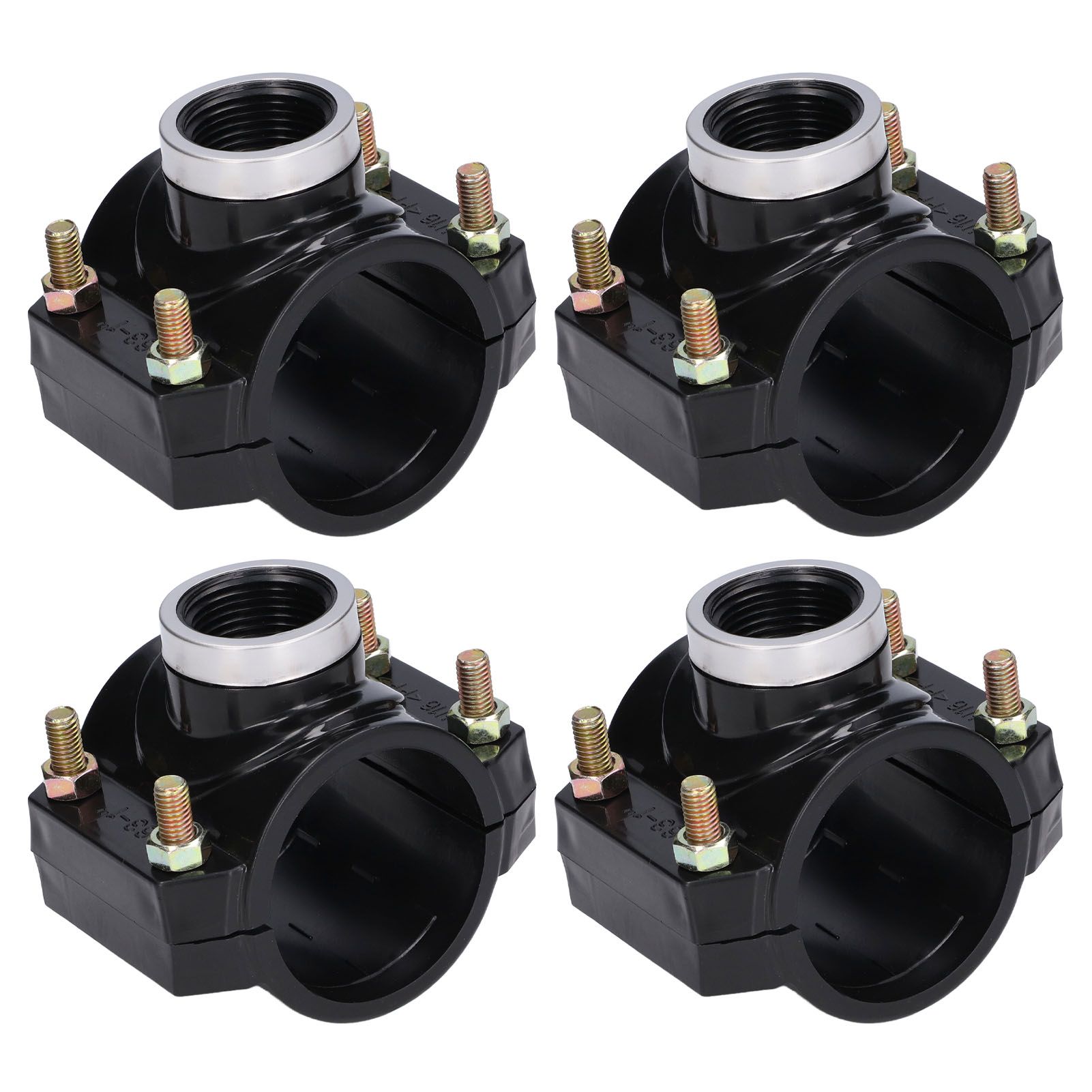 4 Sets Water Drain Saddle Plastic Pipe Additional Quick Connector Tee Kit G1 view 6