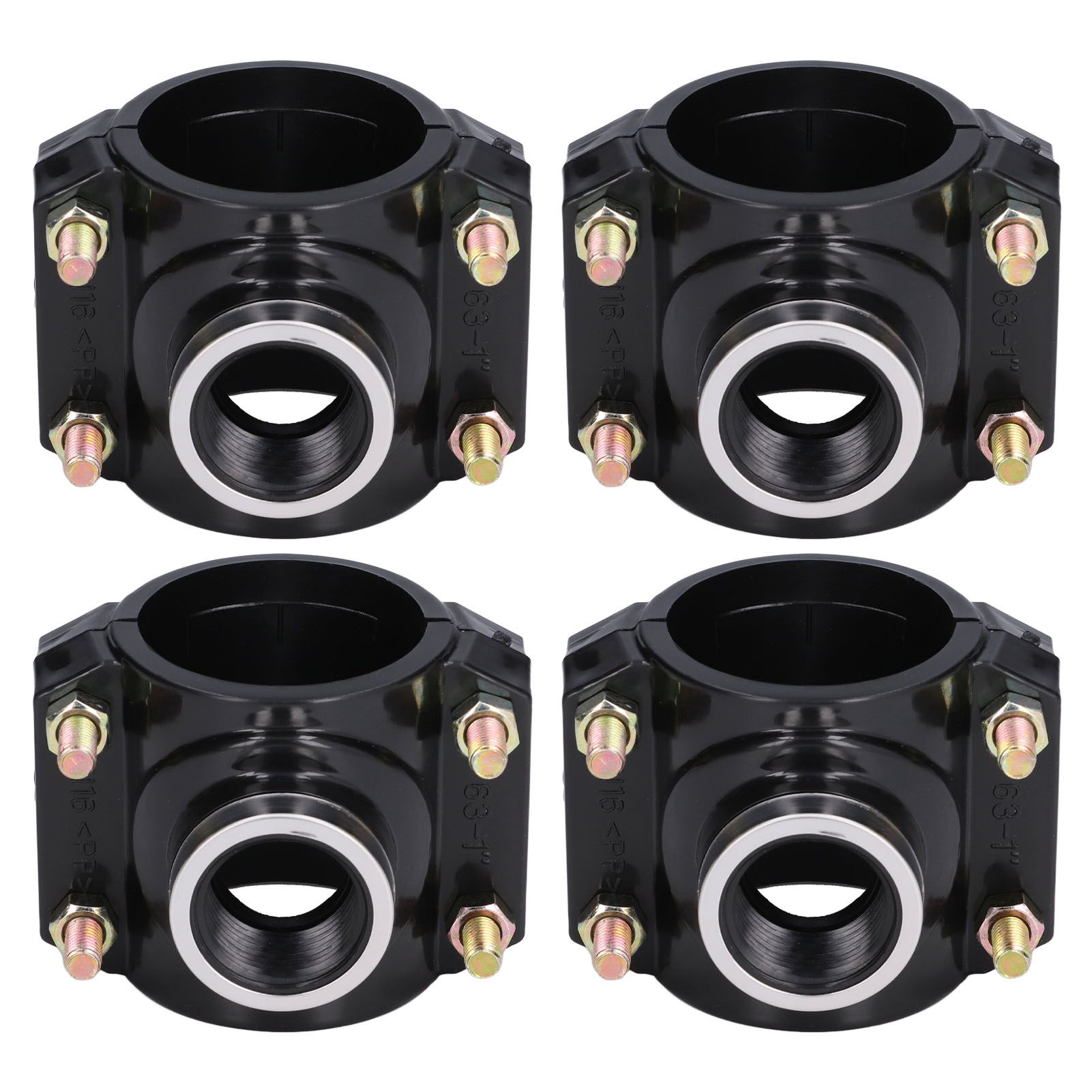 4 Sets Water Drain Saddle Plastic Pipe Additional Quick Connector Tee Kit G1 view 9