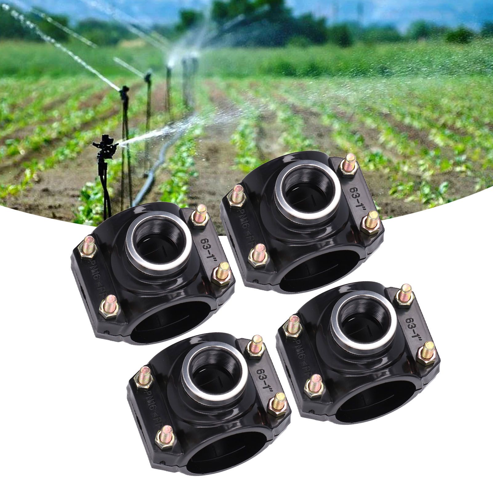 4 Sets Water Drain Saddle Plastic Pipe Additional Quick Connector Tee Kit G1 view 11