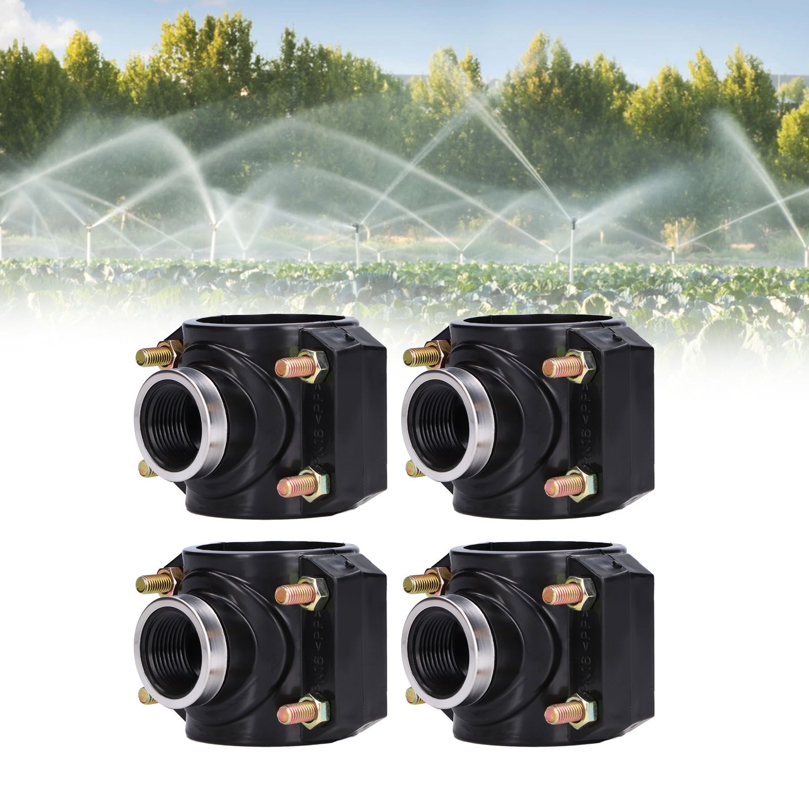 4 Sets Water Drain Saddle Plastic Pipe Additional Quick Connector Tee Kit G1 view 12