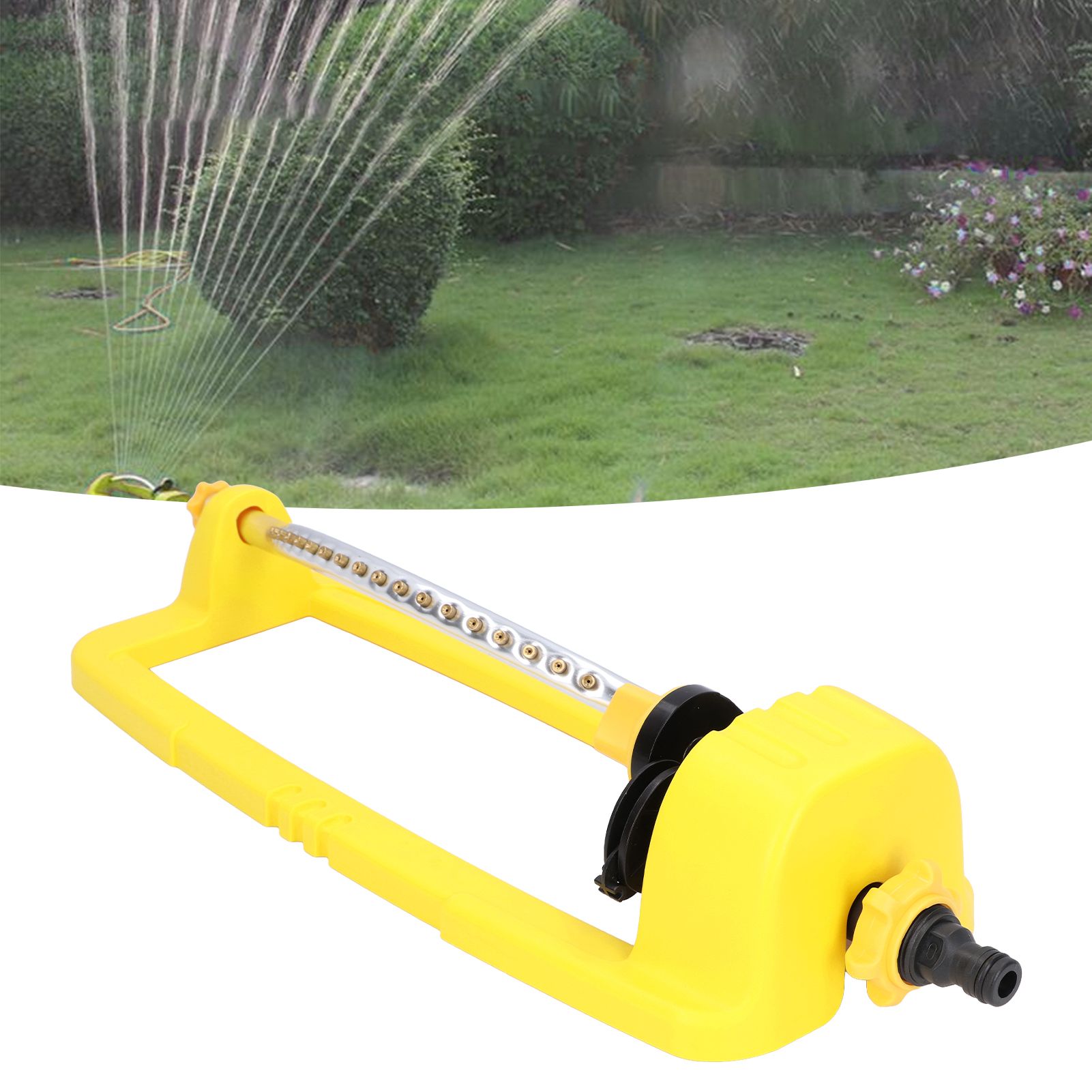 Oscillating Sprinkler 18 Holes Large Coverage Automatic Rotation Water view 12