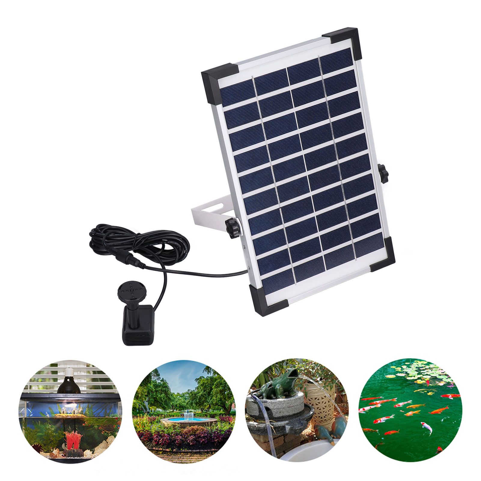 Solar Fountain Solar Powered 10000 Hours Life Fine Workmanship Simple view 11