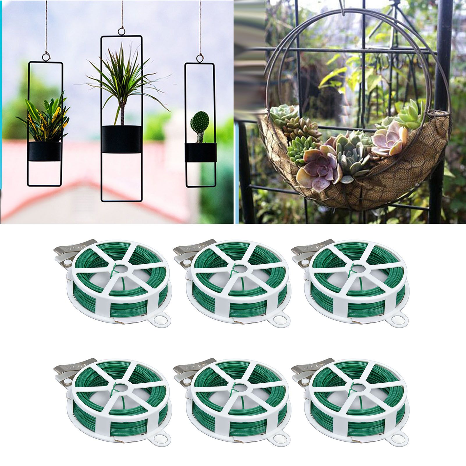 6Pcs Green Tie Wire Gardening Twist Tie Climbing Vine Tie Wire for DIY Flower view 12