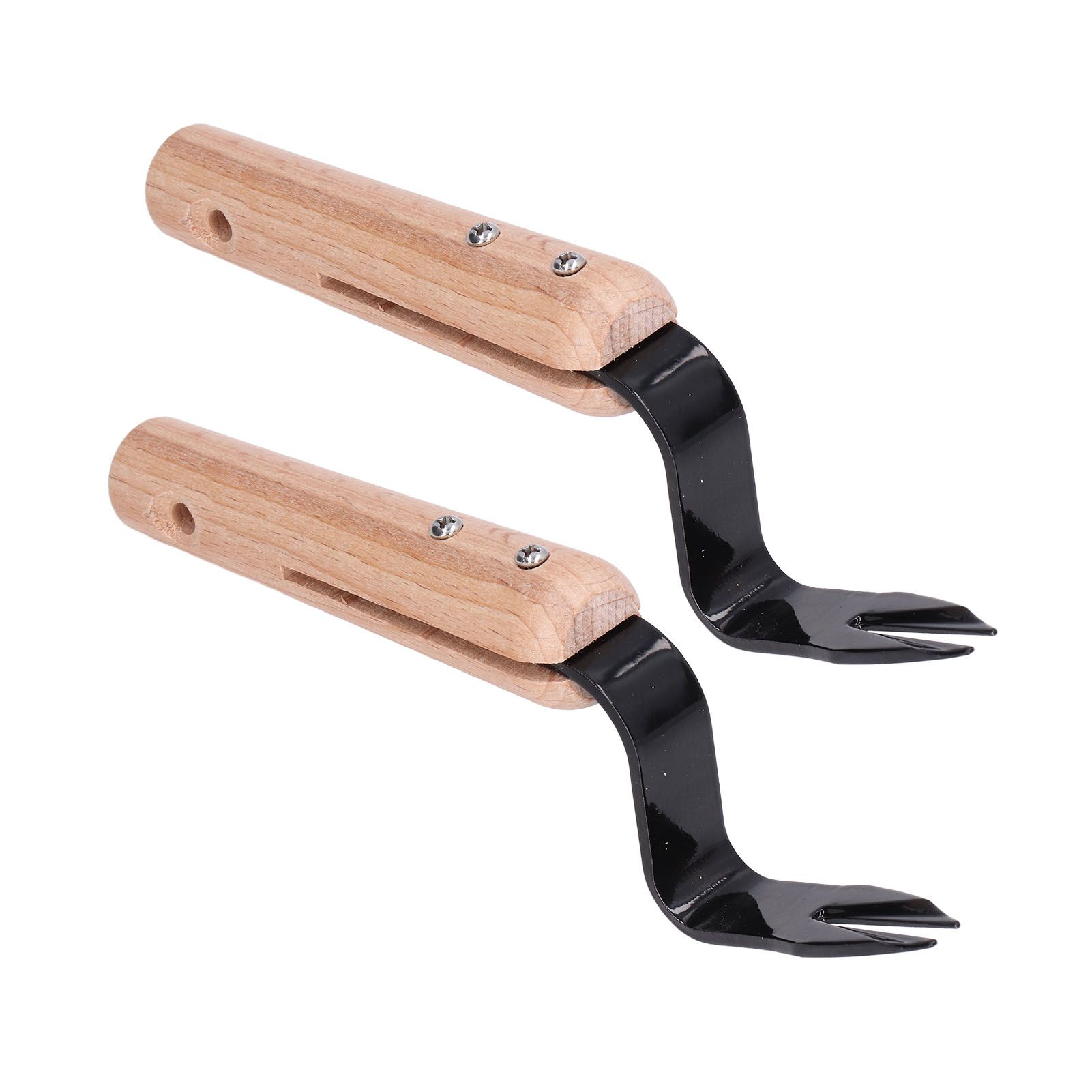 2Pcs Forked Head Hand Weeder Puller Wood Handle Remove Weeds Shovel Garden view 2