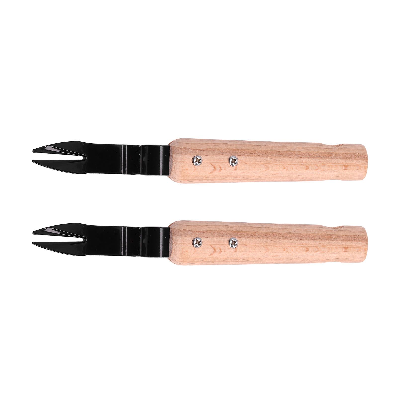 2Pcs Forked Head Hand Weeder Puller Wood Handle Remove Weeds Shovel Garden view 3