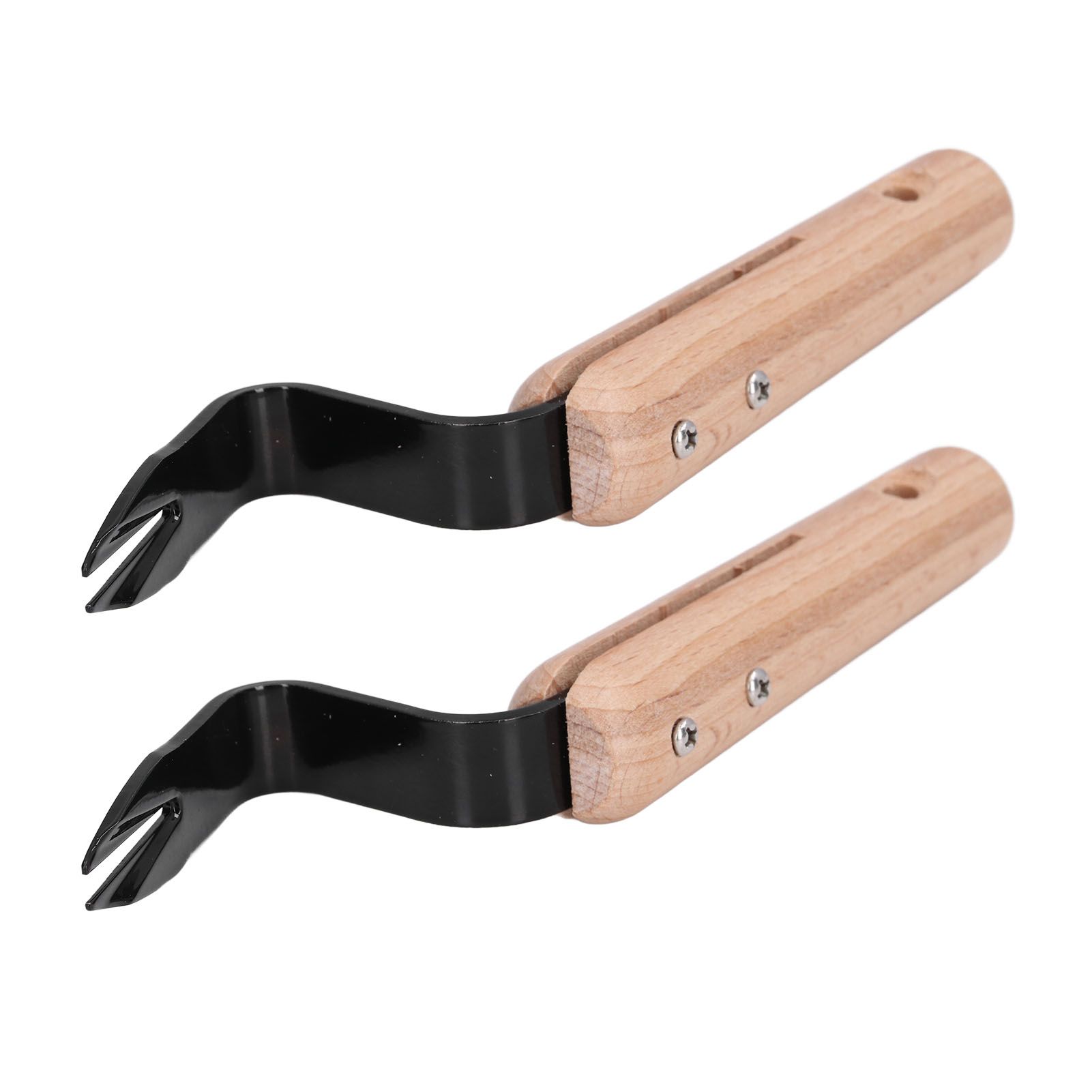 2Pcs Forked Head Hand Weeder Puller Wood Handle Remove Weeds Shovel Garden view 4