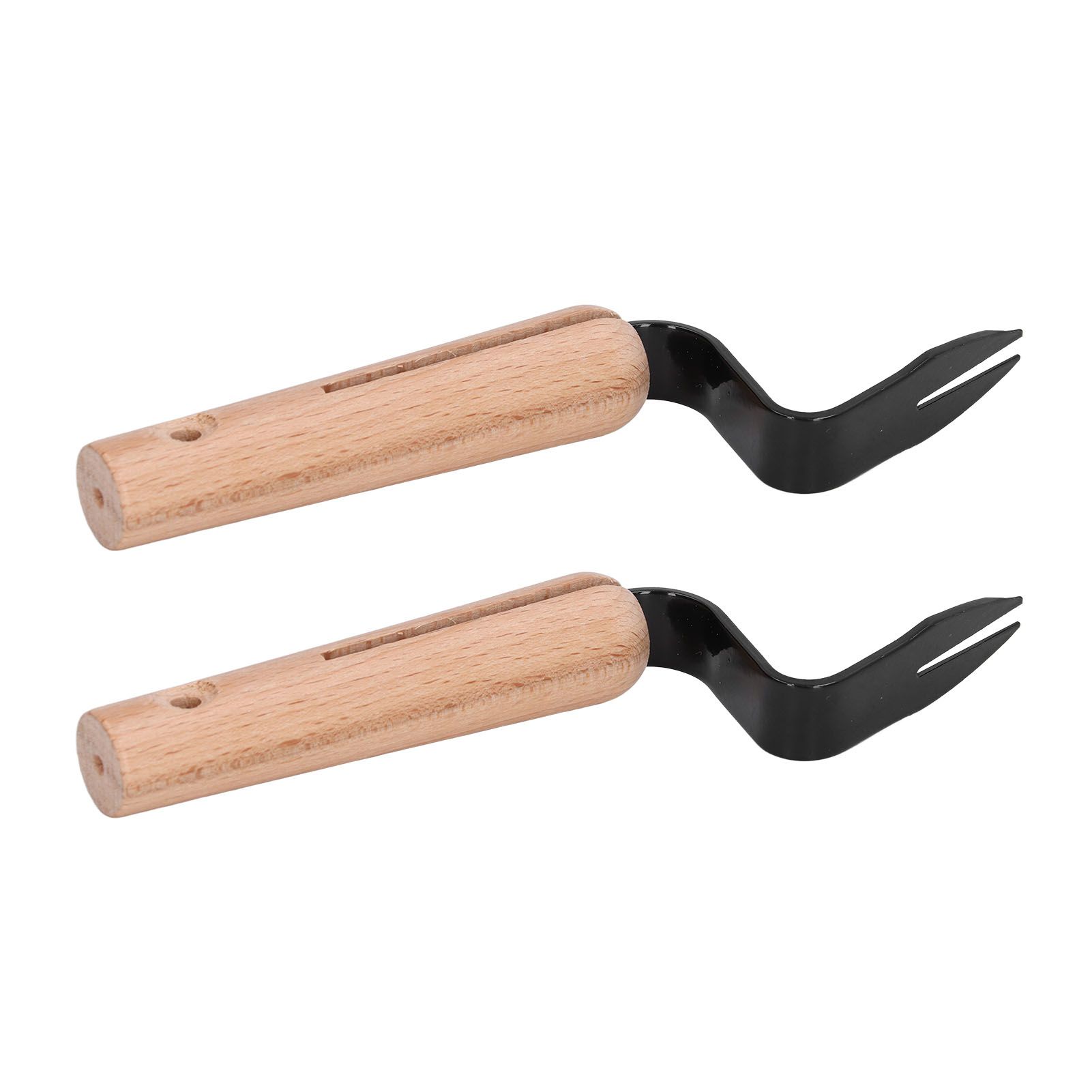 2Pcs Forked Head Hand Weeder Puller Wood Handle Remove Weeds Shovel Garden view 6