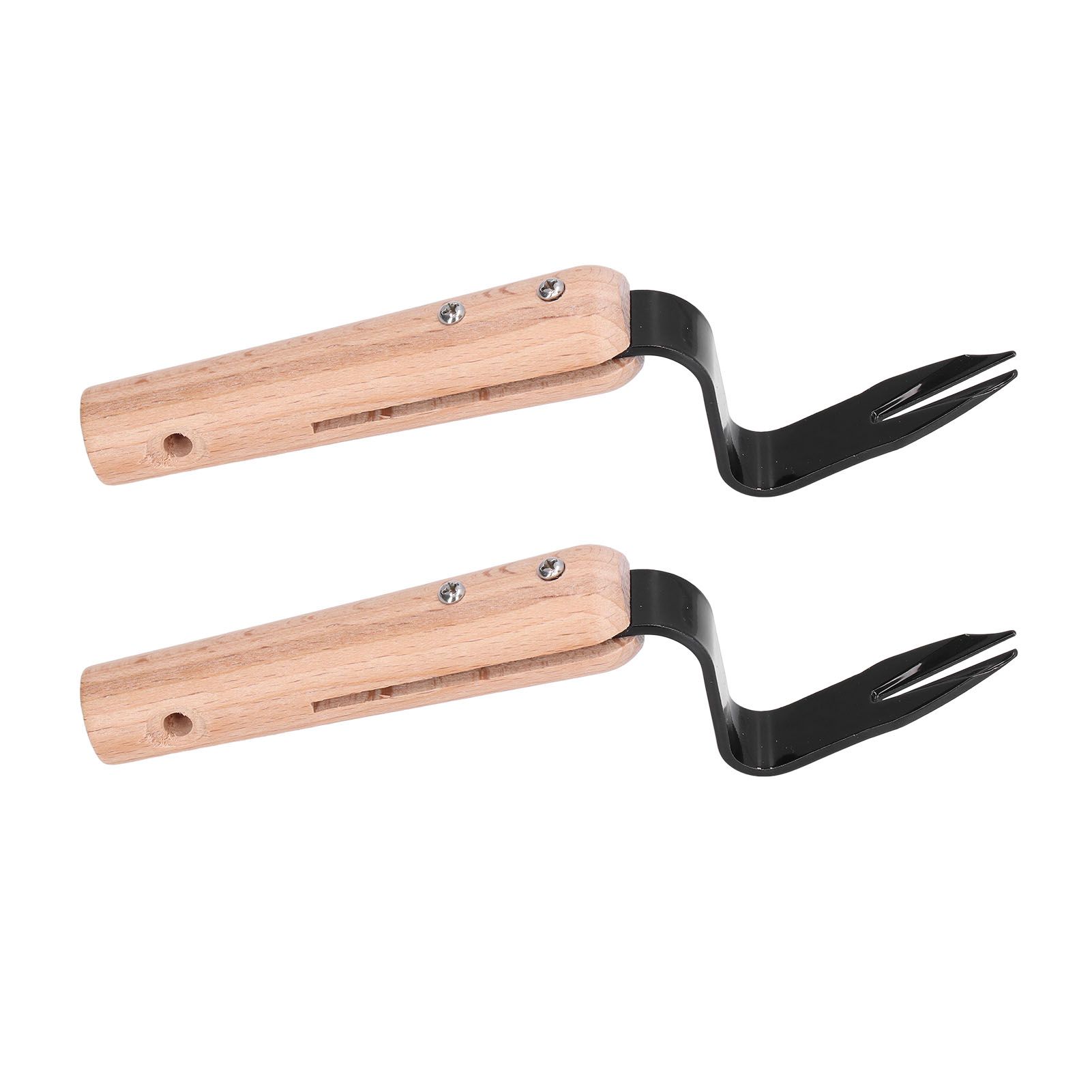 2Pcs Forked Head Hand Weeder Puller Wood Handle Remove Weeds Shovel Garden view 8