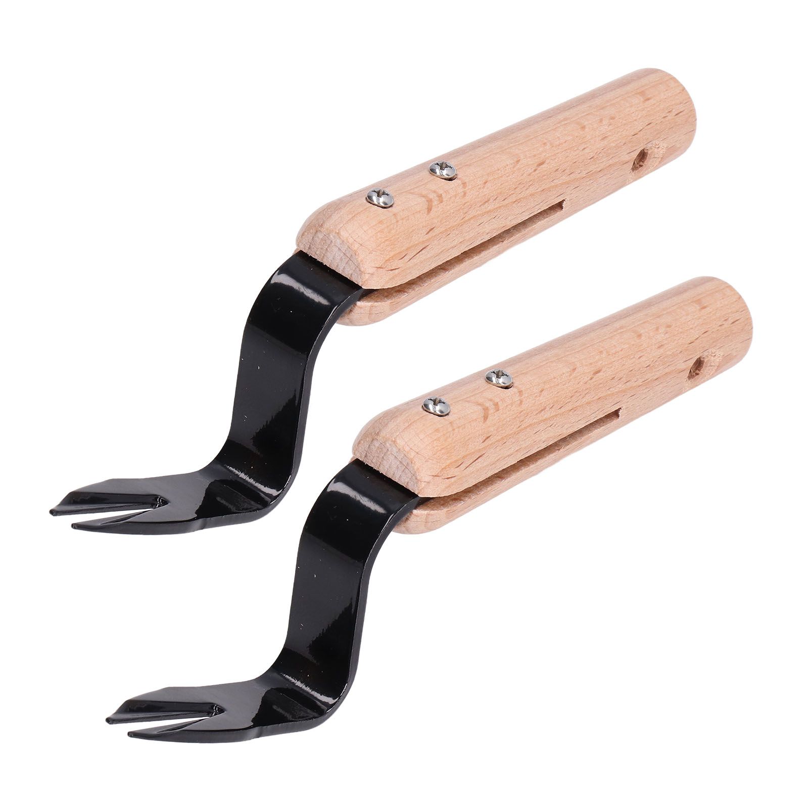 2Pcs Forked Head Hand Weeder Puller Wood Handle Remove Weeds Shovel Garden view 9
