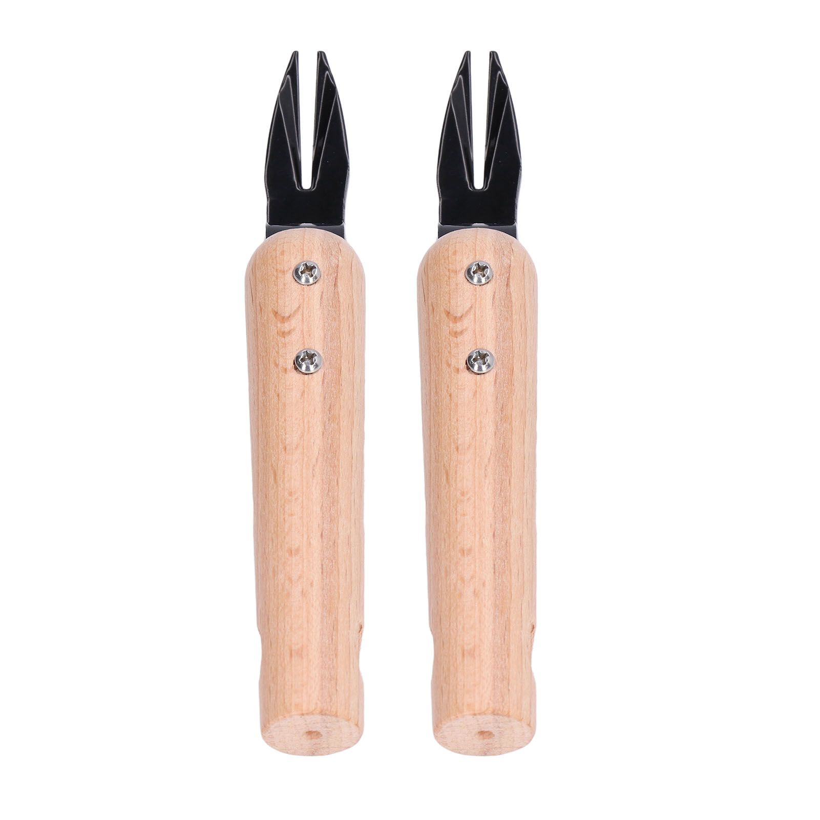 2Pcs Forked Head Hand Weeder Puller Wood Handle Remove Weeds Shovel Garden view 10