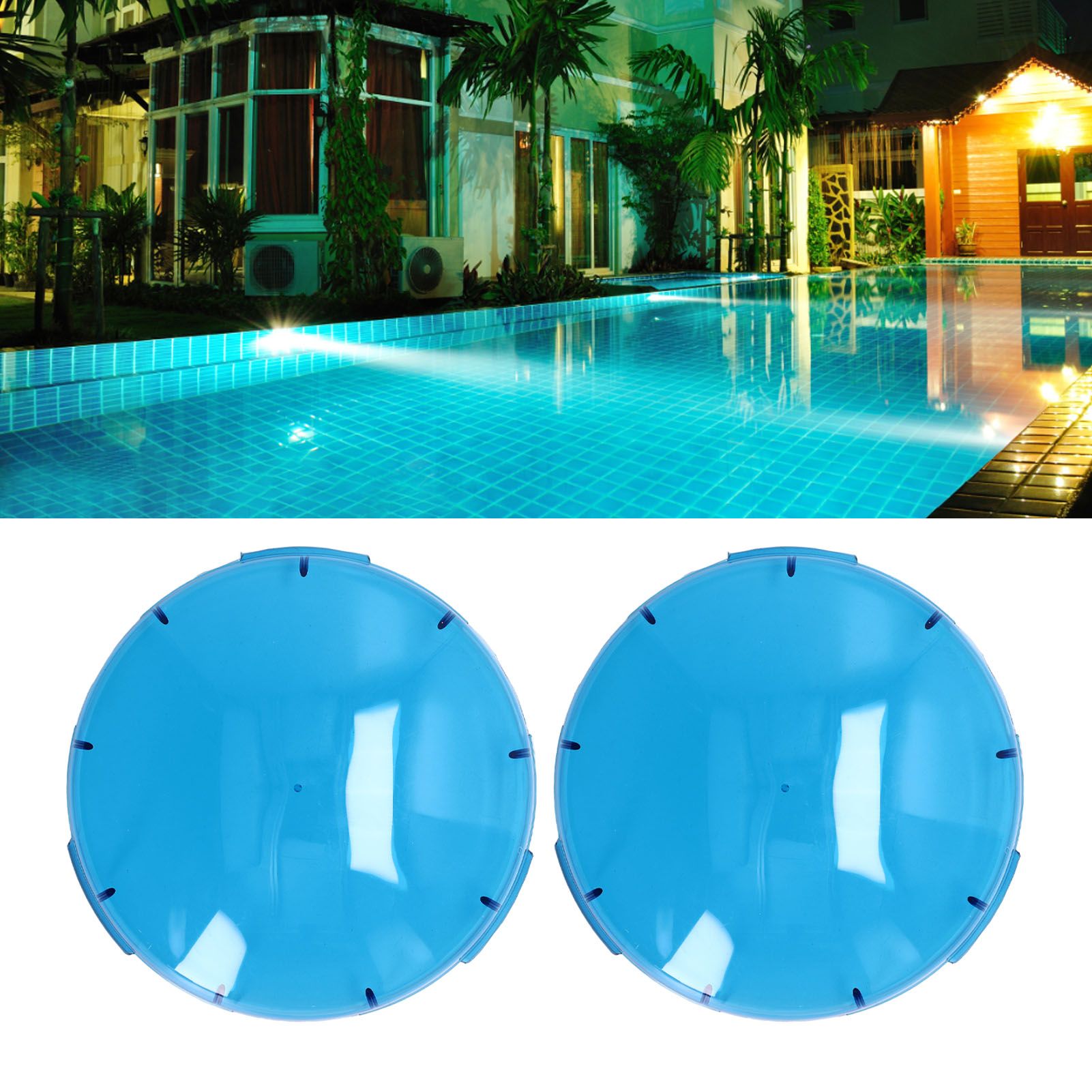 2Pcs 19cm Pool Lamp Lens Cover Swimming Pond Light Blue Transparent Lid for view 12