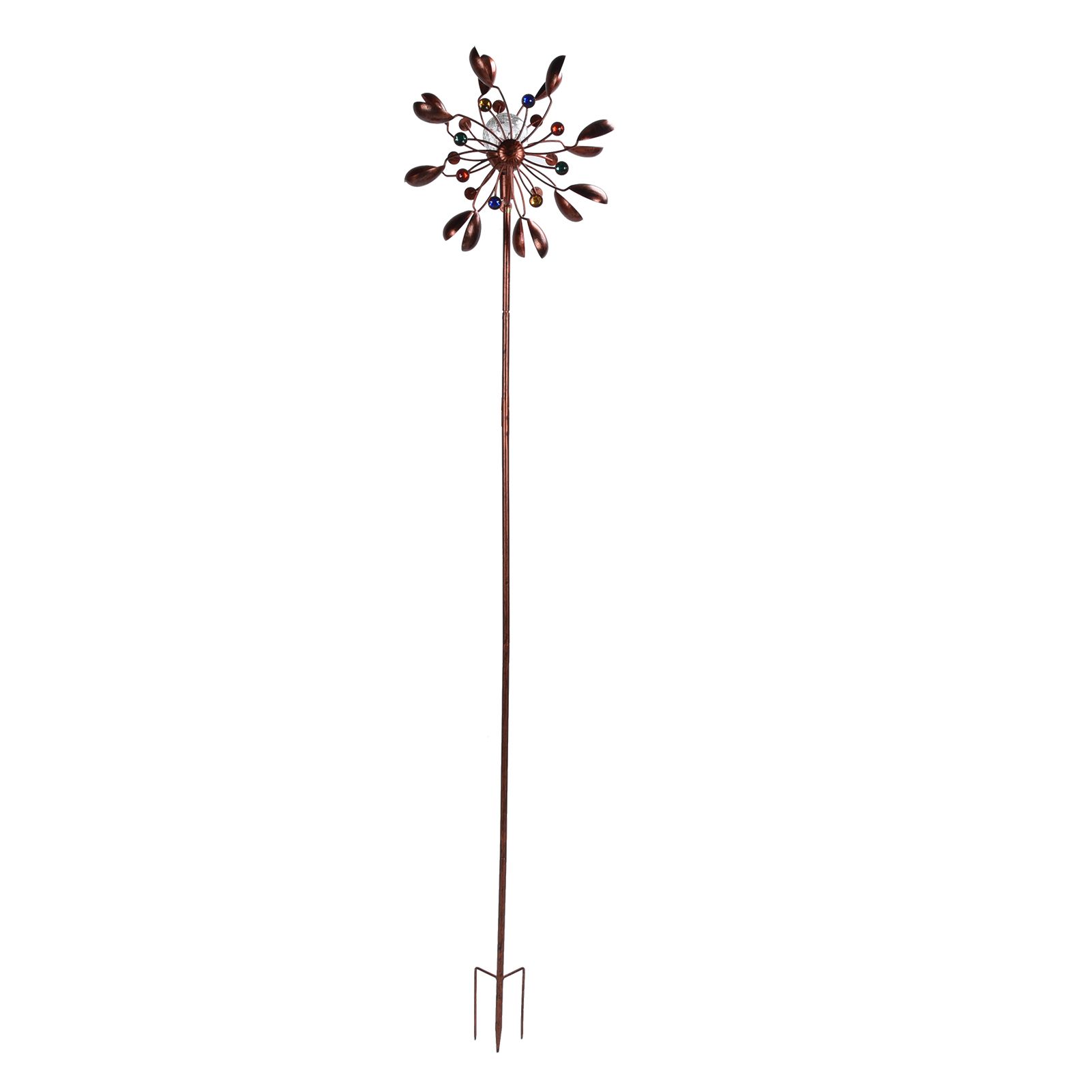 Solar Wind Spinners Multi Color LED Lights Garden Wind Catcher Windmill for view 3