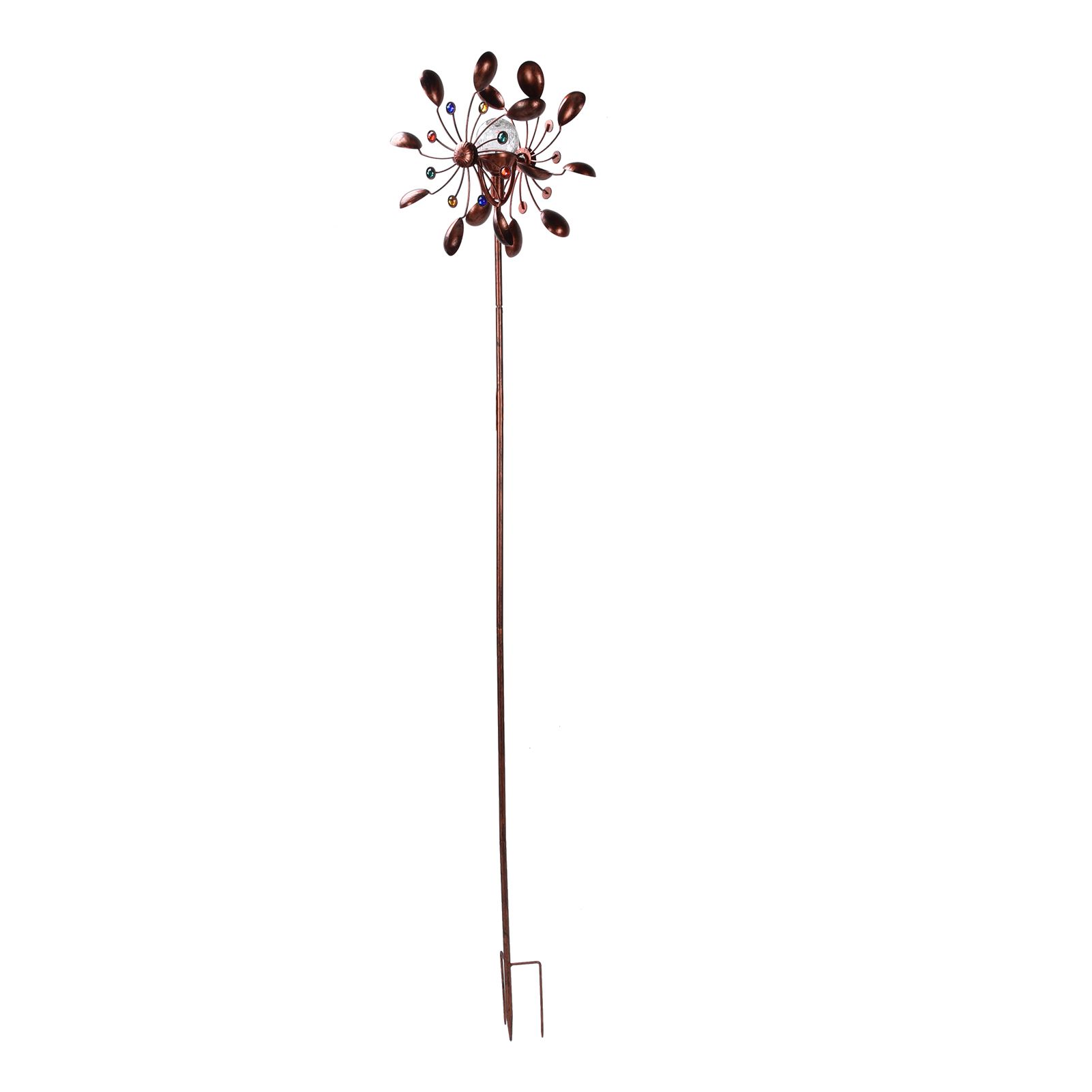 Solar Wind Spinners Multi Color LED Lights Garden Wind Catcher Windmill for view 4
