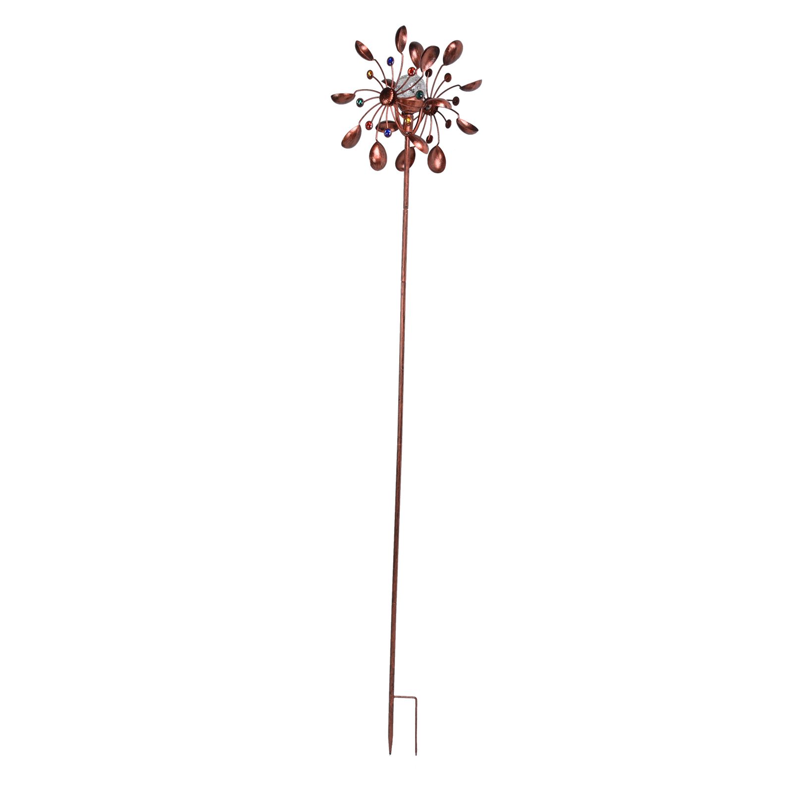 Solar Wind Spinners Multi Color LED Lights Garden Wind Catcher Windmill for view 6