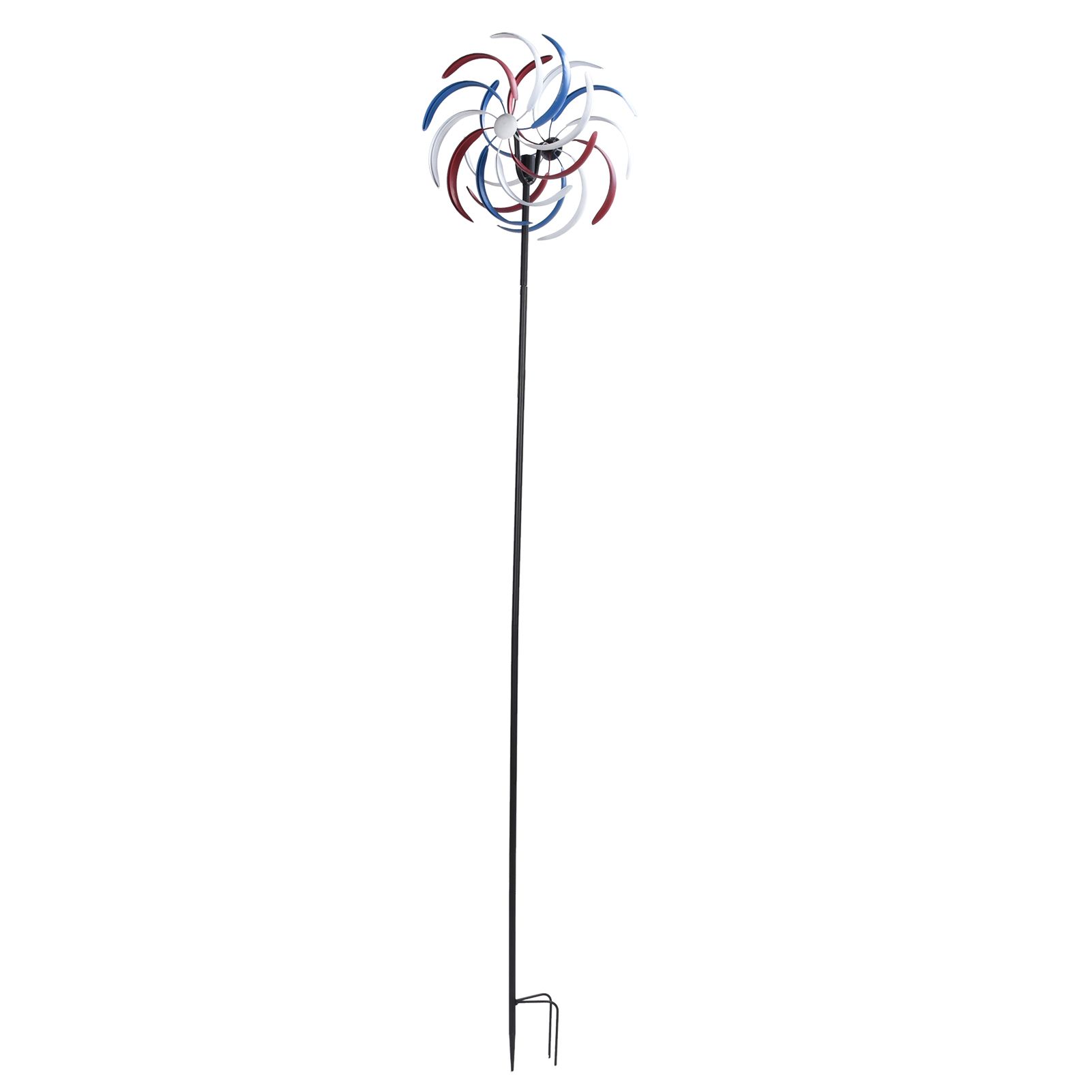 Outdoor Metal Wind Spinners LED Light Solar Powered Windmill for Yard Garden view 6
