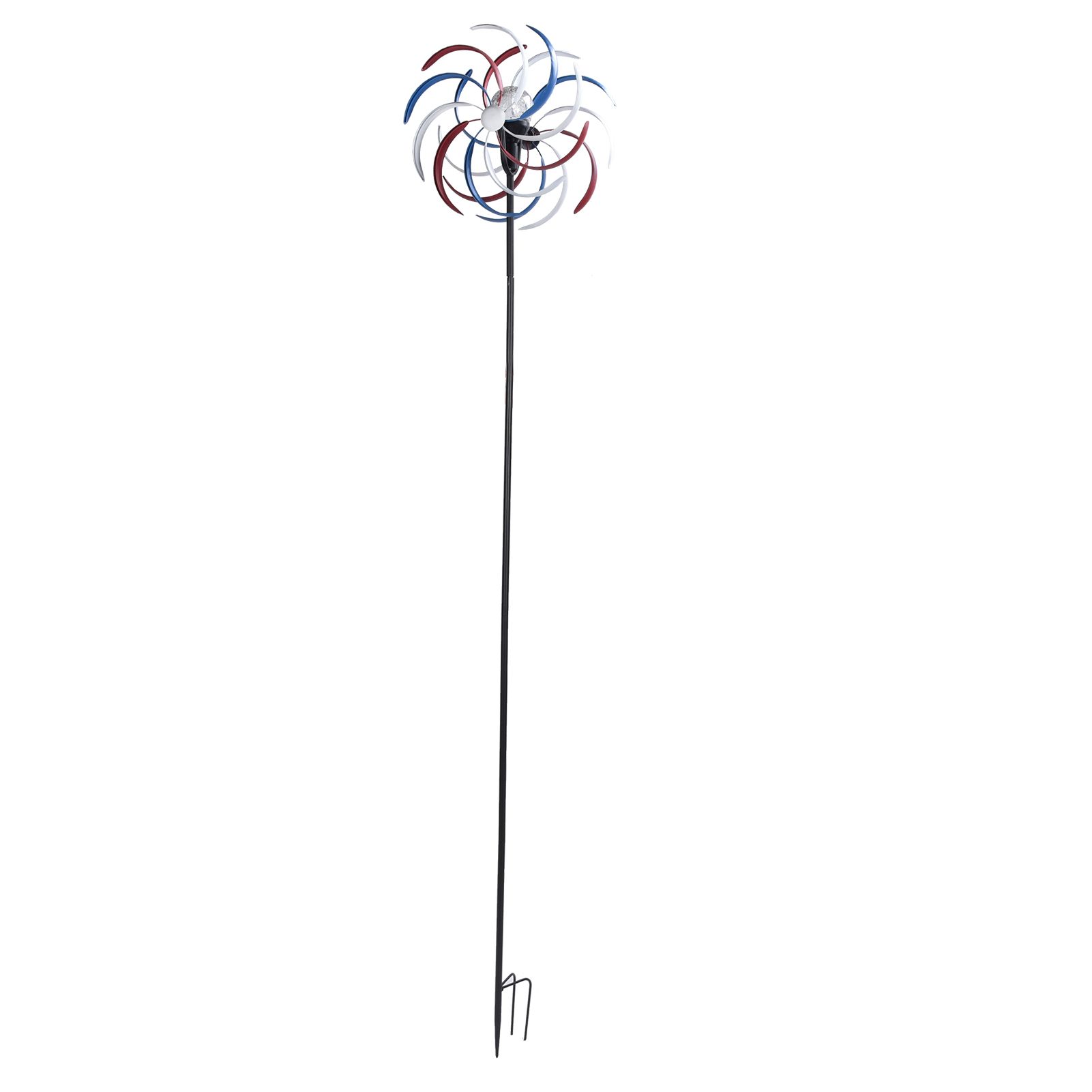 Outdoor Metal Wind Spinners LED Light Solar Powered Windmill for Yard Garden view 9