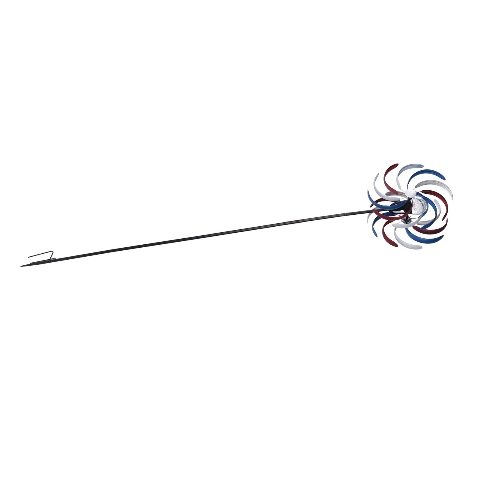 Outdoor Metal Wind Spinners LED Light Solar Powered Windmill for Yard Garden view 10