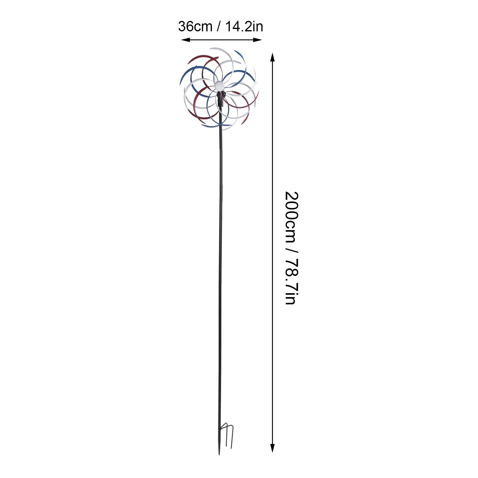 Outdoor Metal Wind Spinners LED Light Solar Powered Windmill for Yard Garden view 14