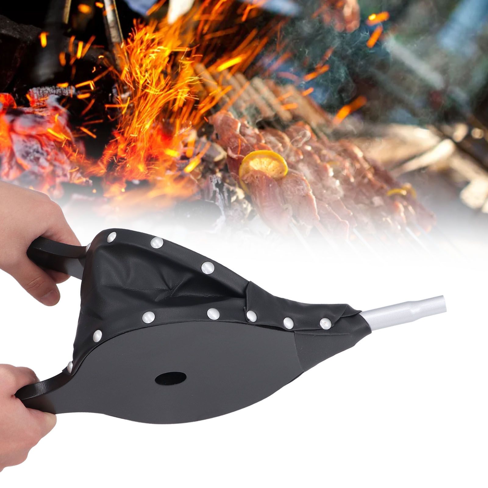 Hand Made Wooden Fireplace Blower Smoke Resistance Fireplace Wood Bellows for view 12