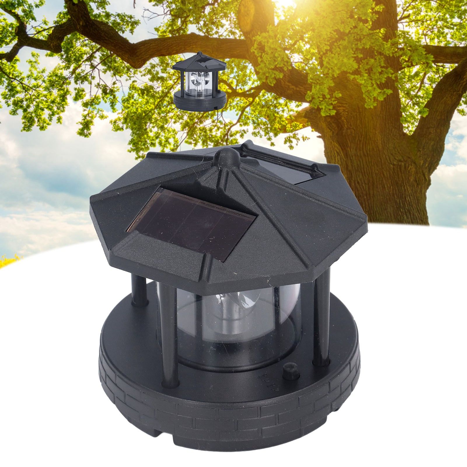 LED Solar Light Unique Tower Design 360 Degree Rotation Energy Saving Easy view 12