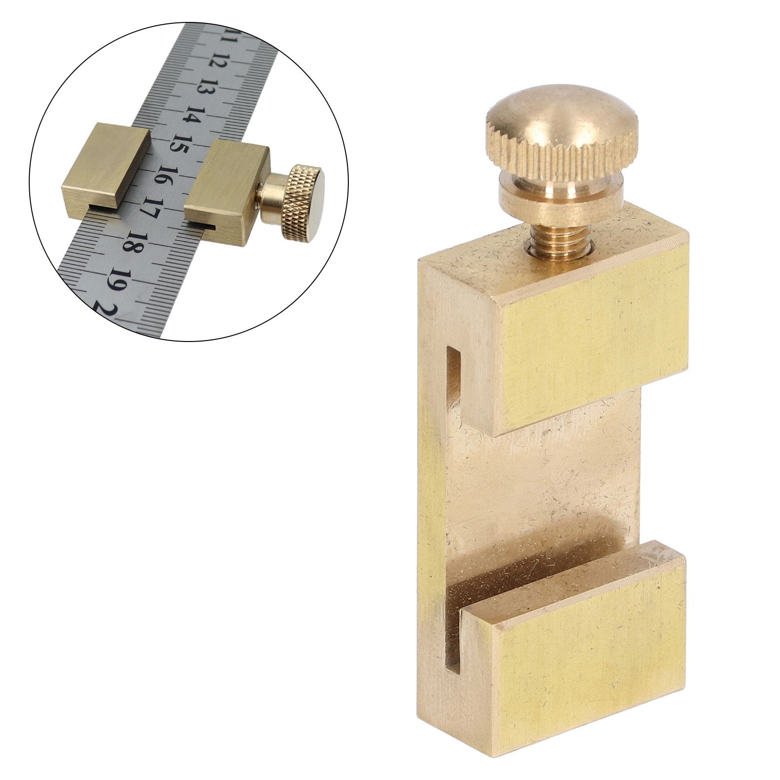 Brass Scribe Steel Ruler Positioning Limit Block Woodworking Angle Line view 12
