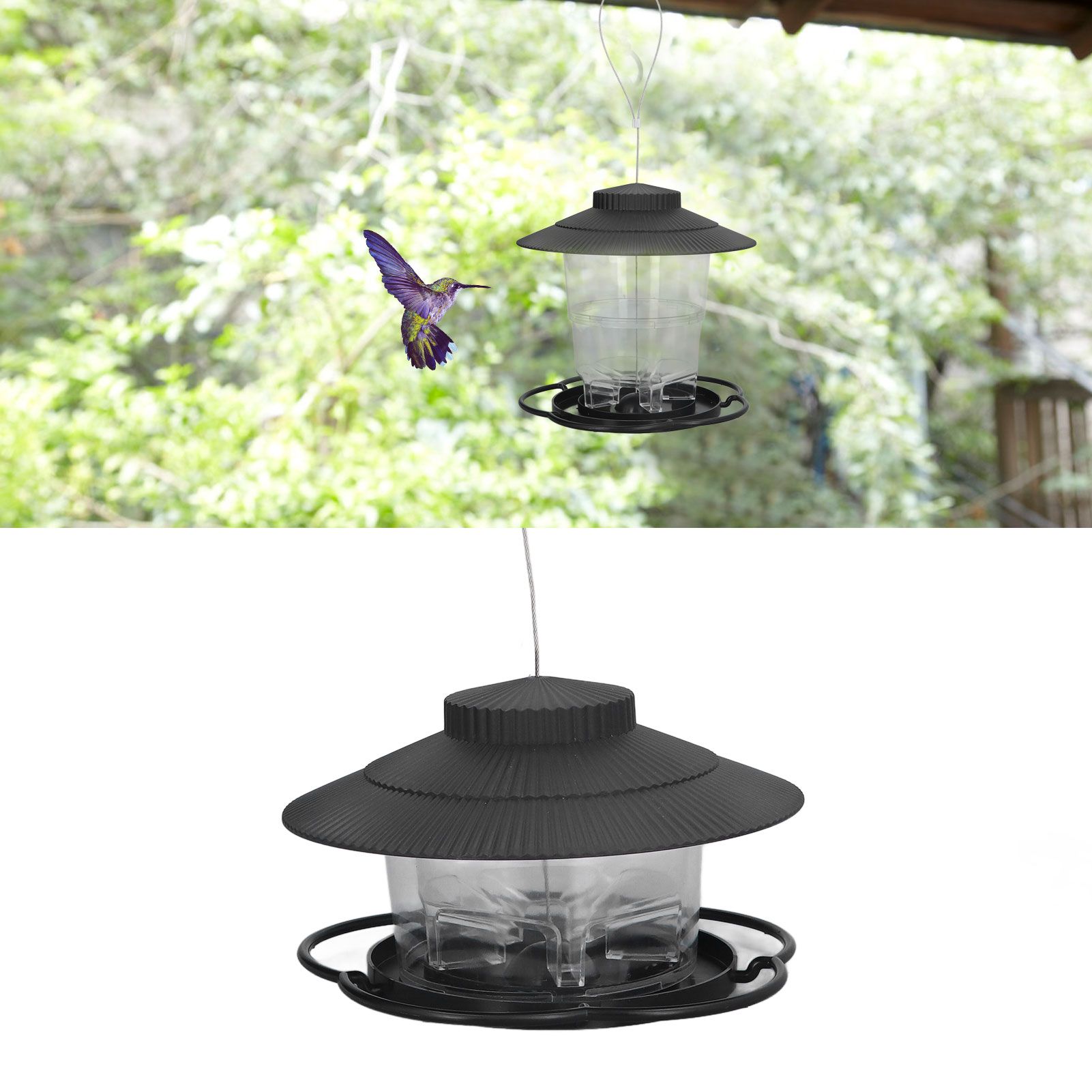 Bird Feeder 1L Durable ABS Easy Filling Transparent Container Portable view 11