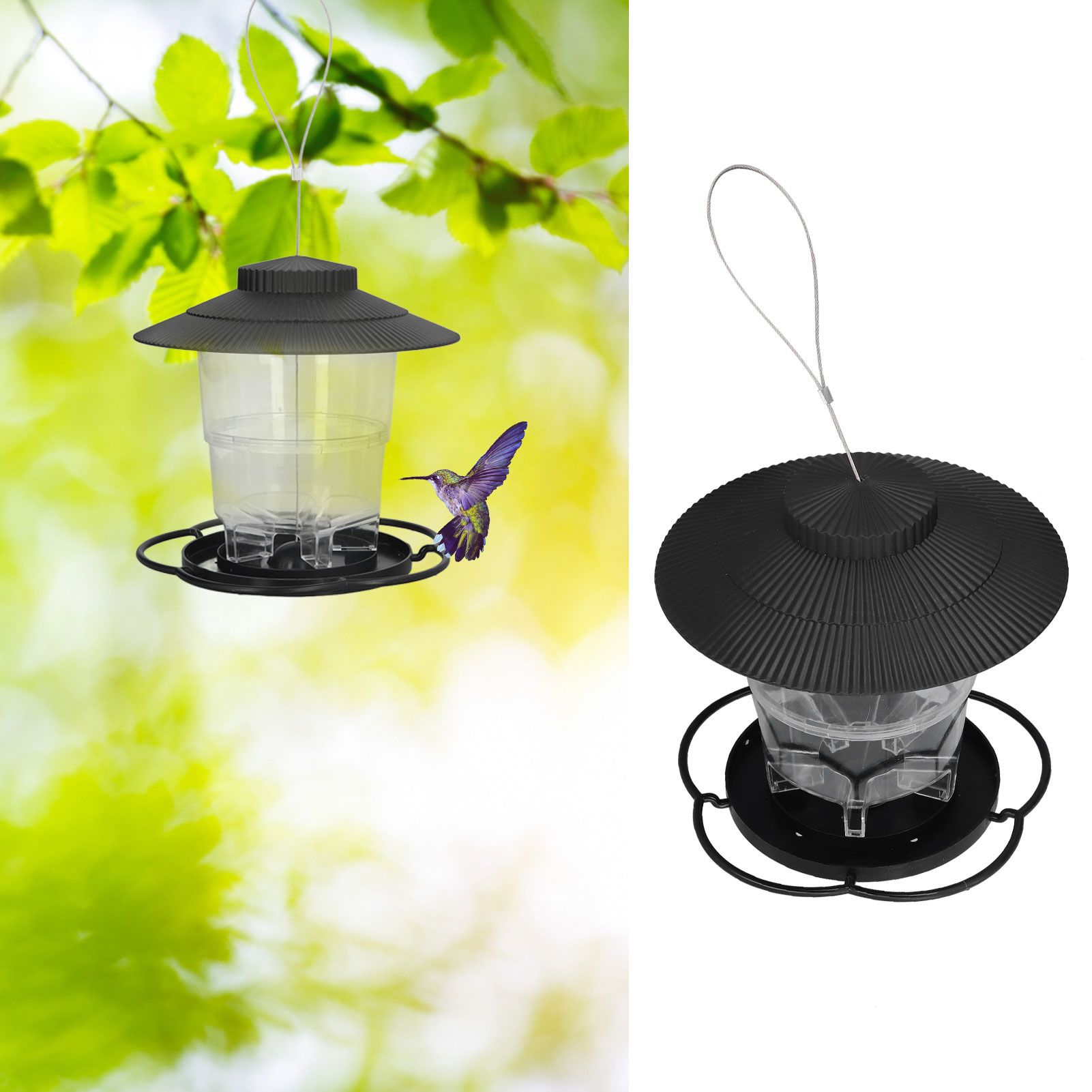 Bird Feeder 1L Durable ABS Easy Filling Transparent Container Portable view 12