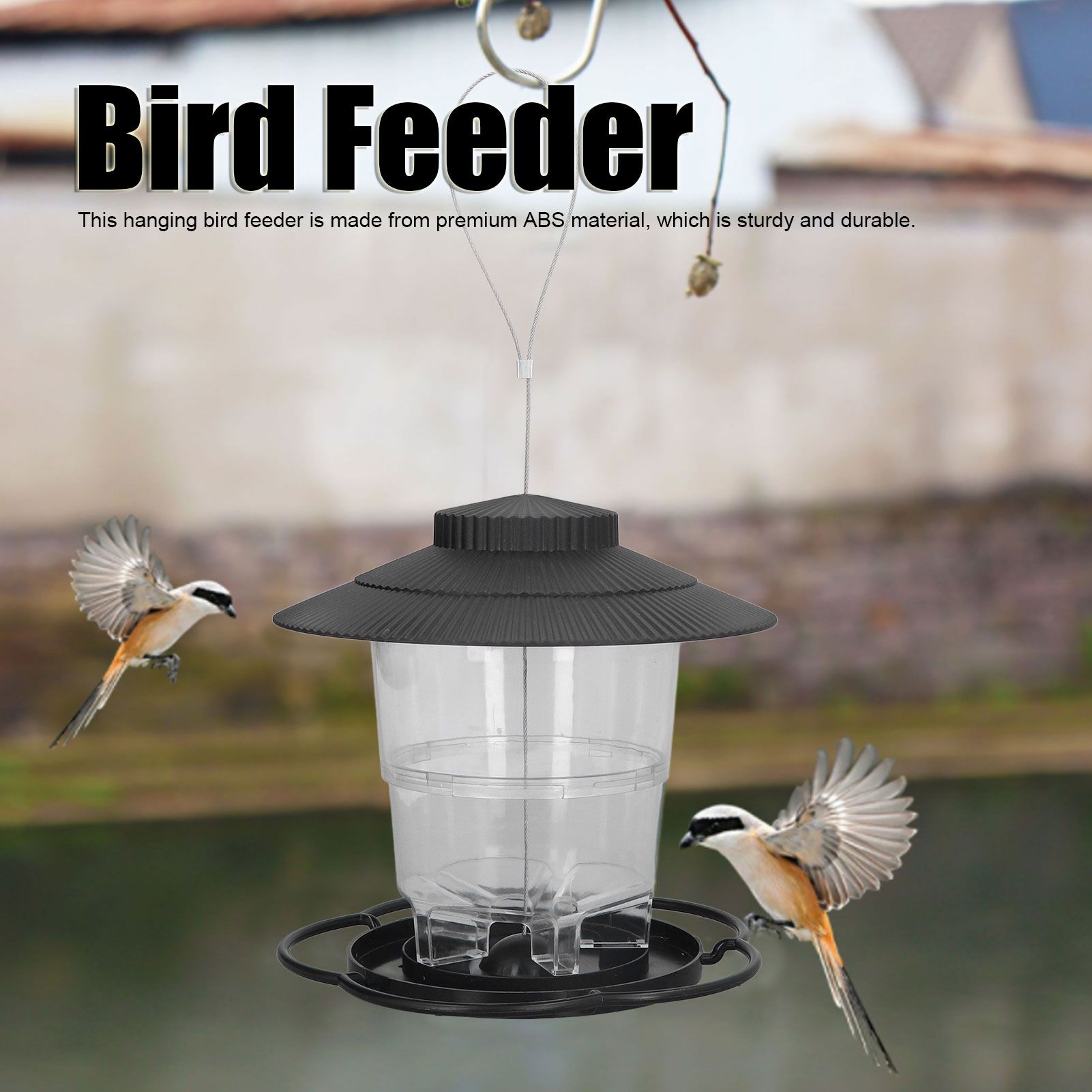 Bird Feeder 1L Durable ABS Easy Filling Transparent Container Portable view 14