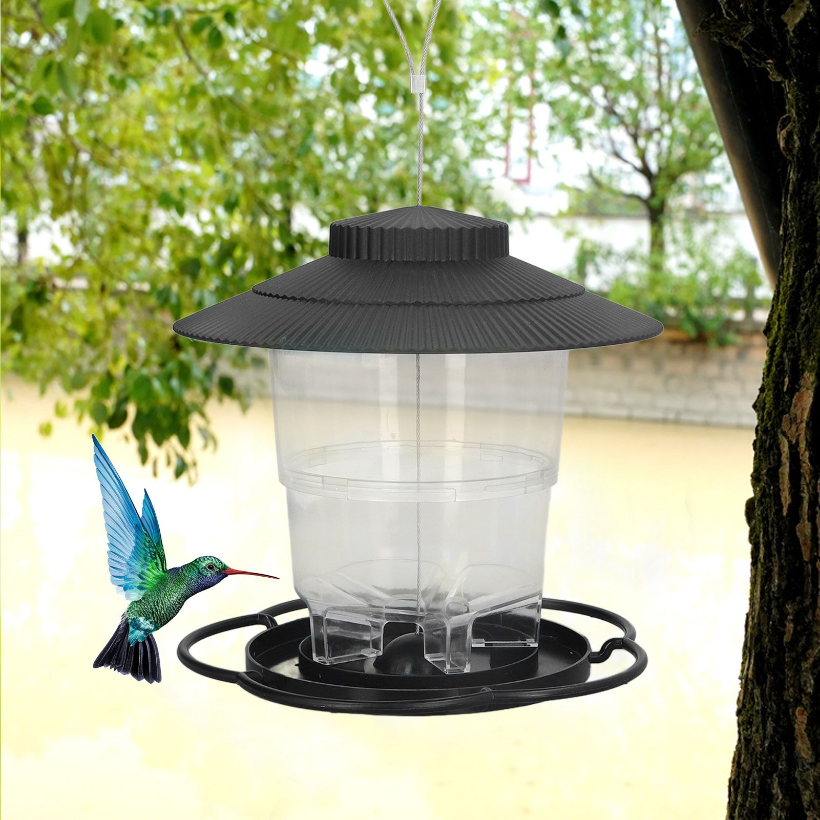 Bird Feeder 1L Durable ABS Easy Filling Transparent Container Portable view 15