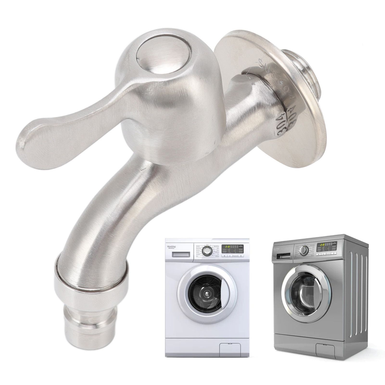G1/2 Washing Machine Tap Leakage Proof Cold Water Stainless Steel Wall Mounted view 11