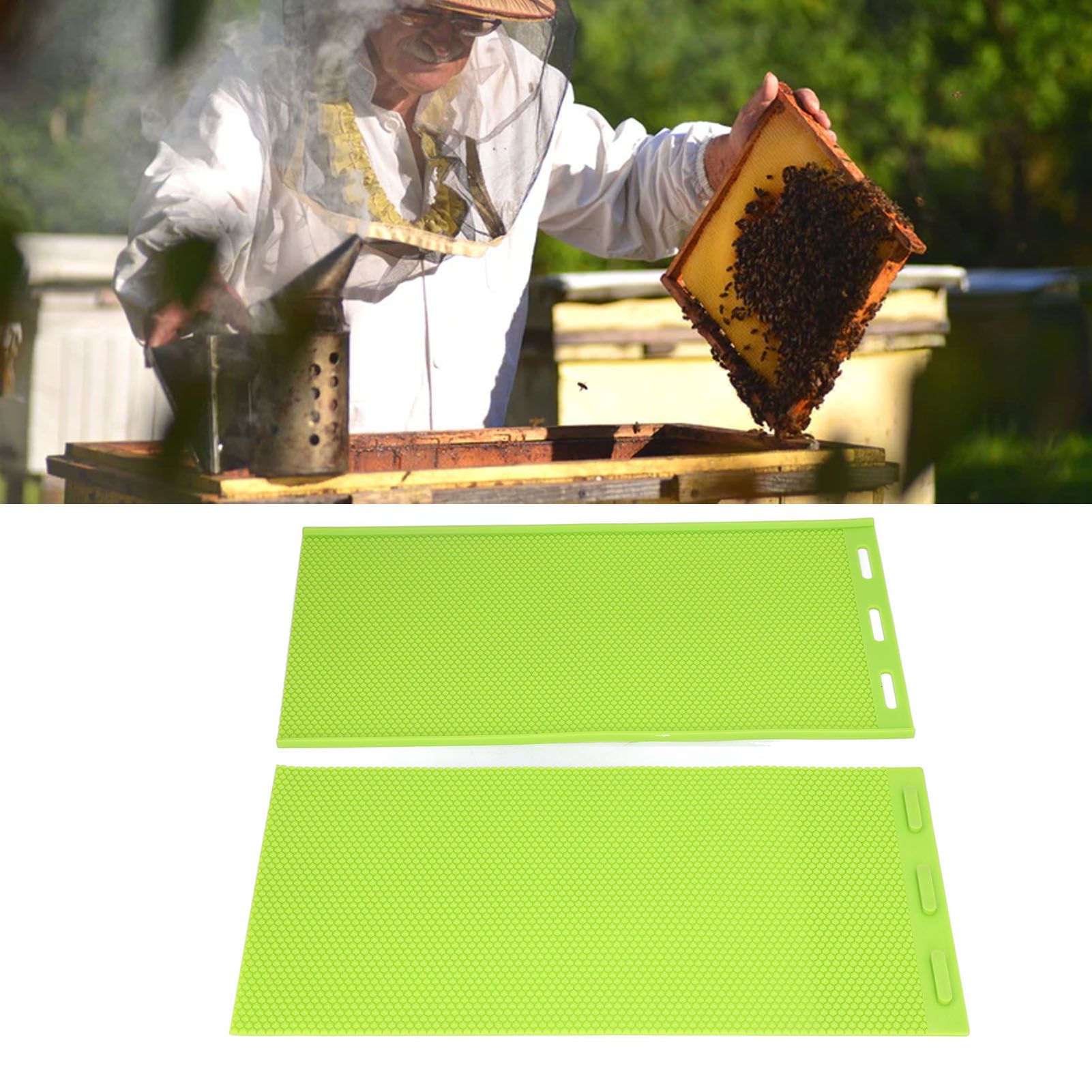 2Pcs 5.4mm Silicone Beeswax Sheet Mold Beeswax Foundation Press Mold Beekeeper view 12