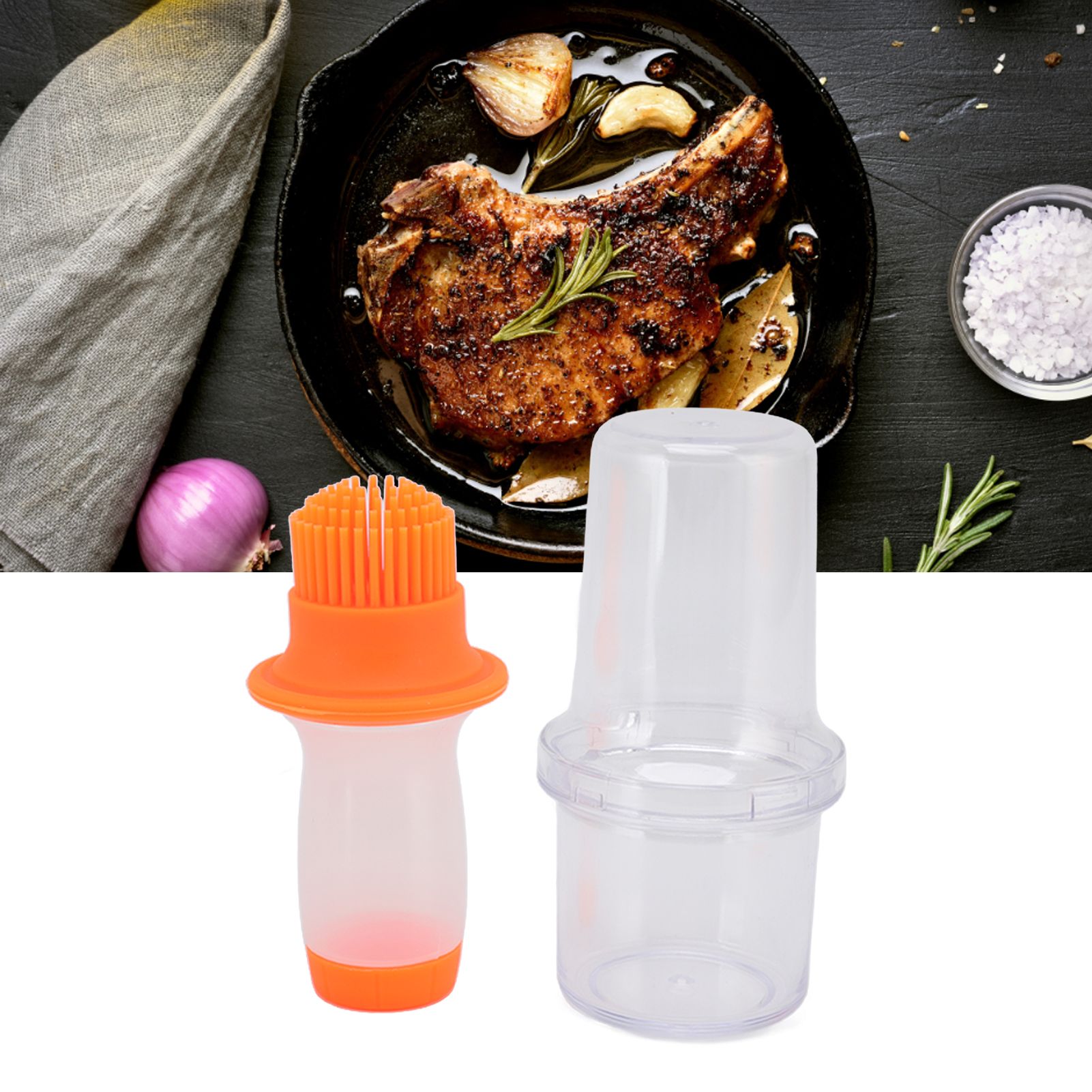 Oil Dispenser Bottle 60ml Food Grade Silicone Squeeze Type Brush Evenly Heat view 12