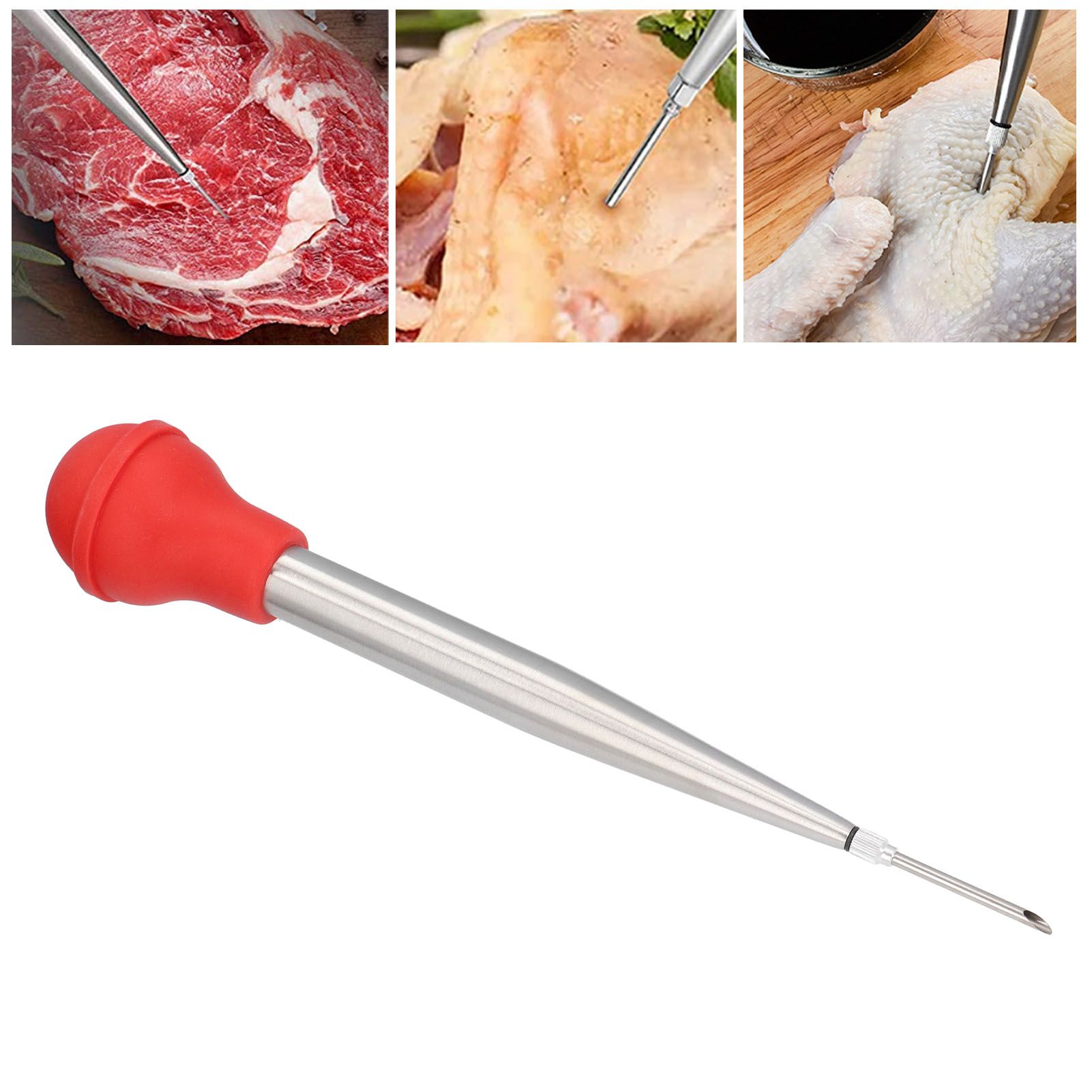 Turkey Injector Stainless Steel Thickened Silicone Design Cooking Seasoning view 12