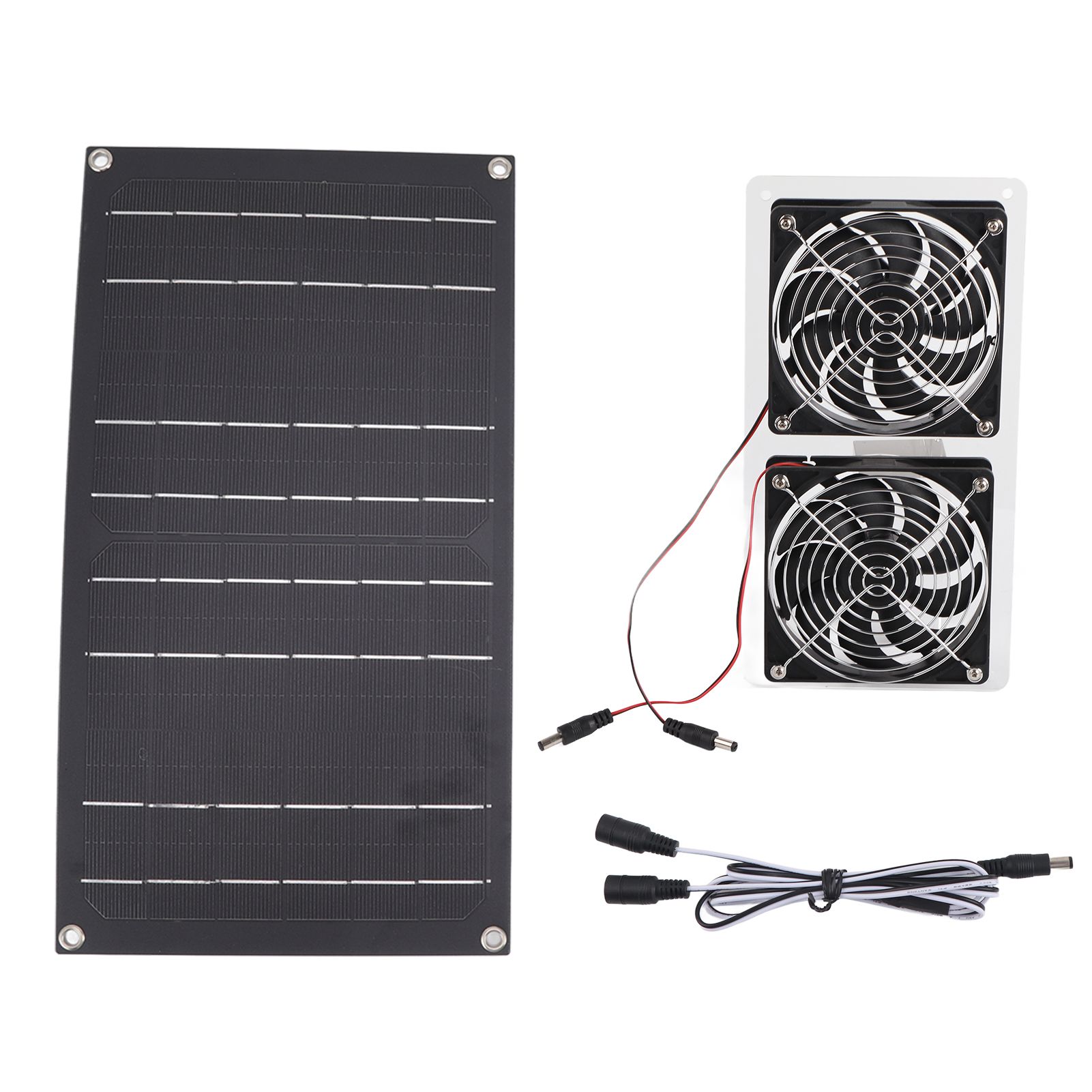Solar Panel Fan Kit 100W Dual Fans IP67 Waterproof Low Noise Wide Application — image 1