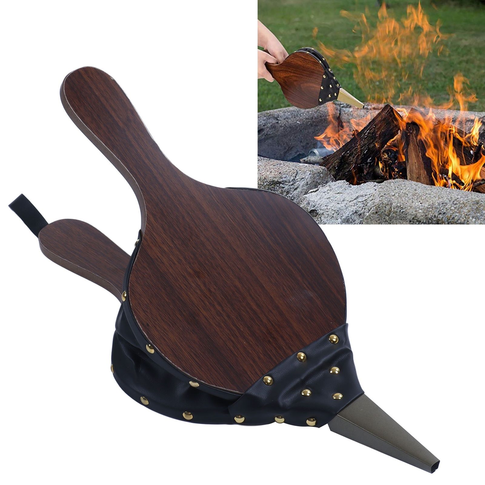 Fireplace Bellow Manual Wooden Fireplace Blower Fire Pit Tools Housewarming view 11