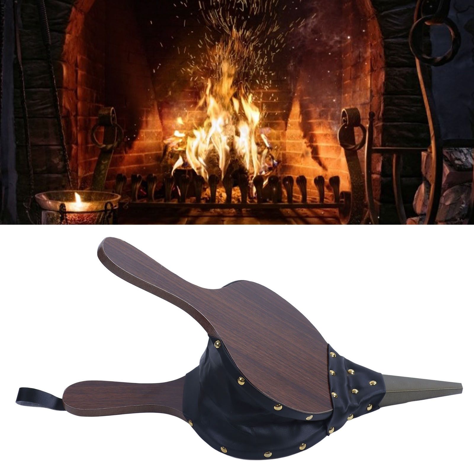 Fireplace Bellow Manual Wooden Fireplace Blower Fire Pit Tools Housewarming view 12