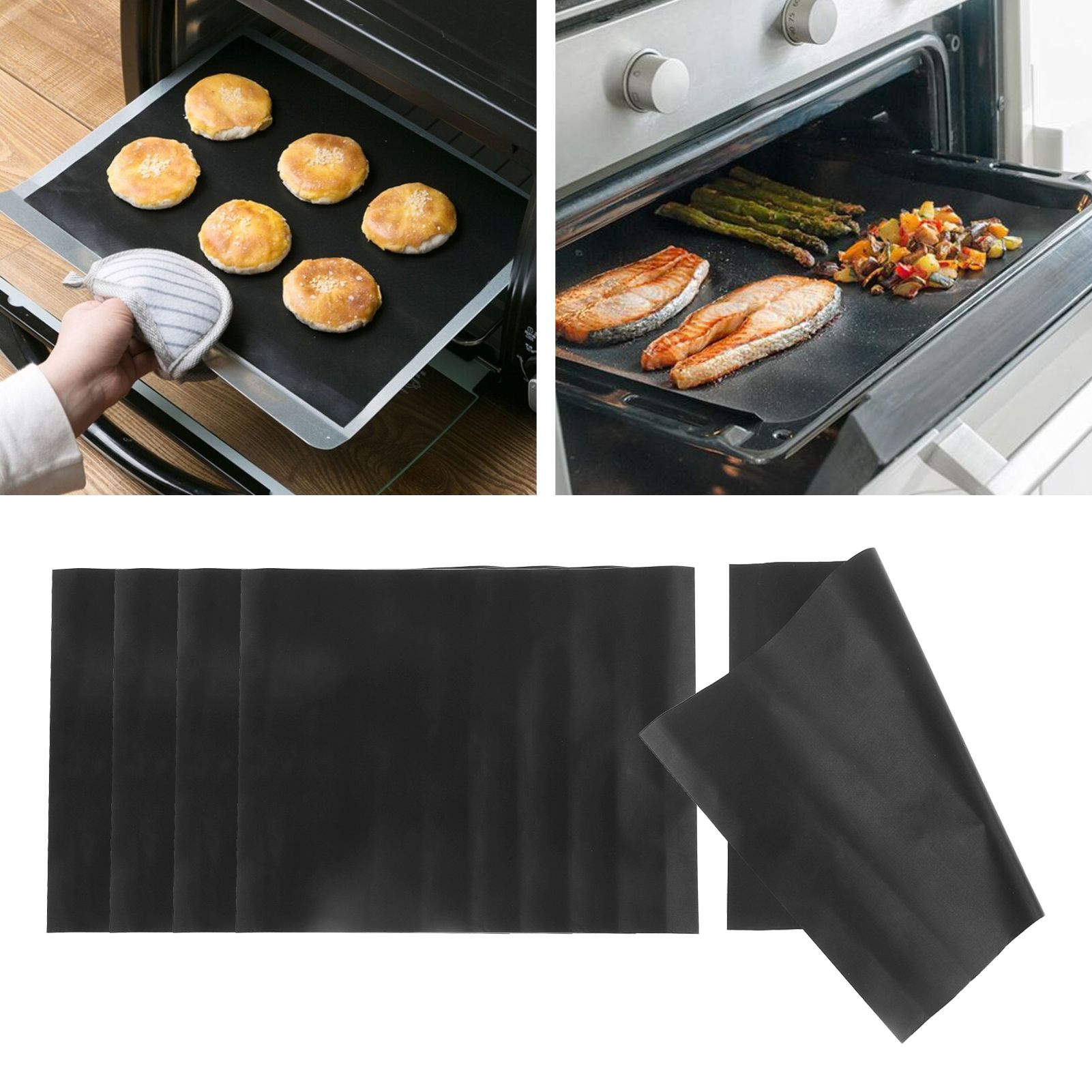 5Pcs Thickened Nonstick Barbecue Grill Mat BBQ Grill Mat Portable Outdoor view 11