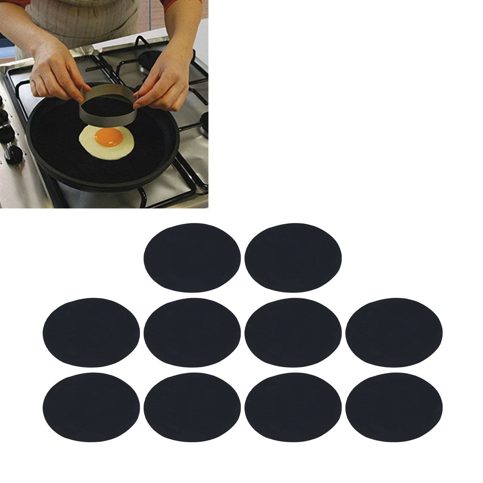 10Pcs Round Barbecue Grill Mat PTFE Reusable Non Stick High Temperature view 11