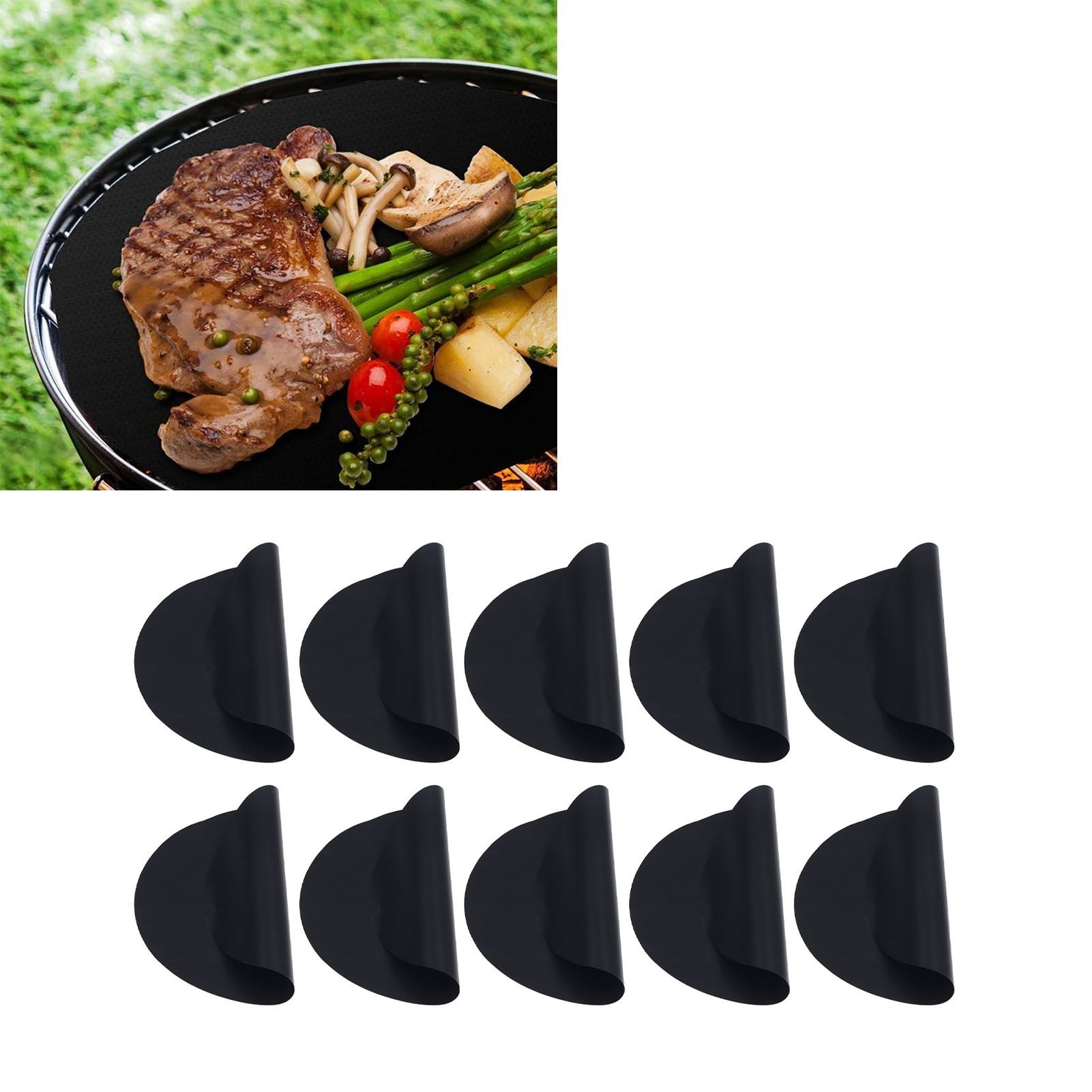 10Pcs Round Barbecue Grill Mat PTFE Reusable Non Stick High Temperature view 12