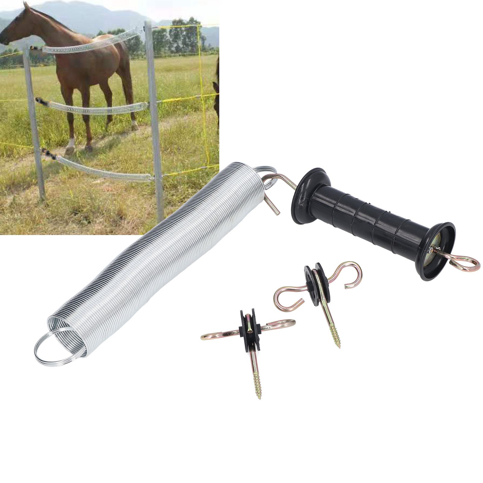 Electric Fence Gate Kit PP Iron 5 Meters Animal Spring Door Accessory with view 12