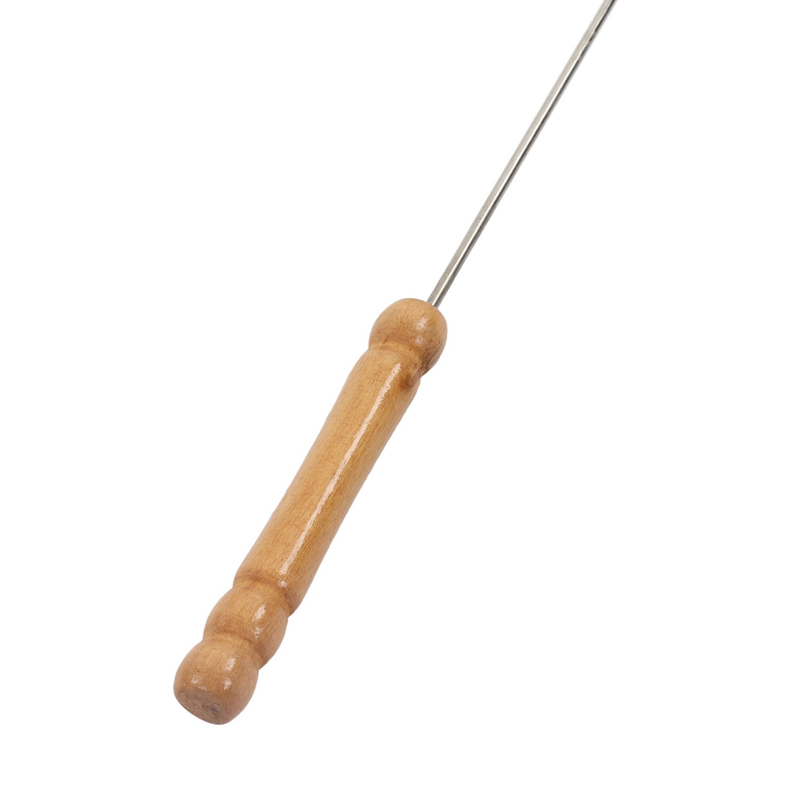 10pcs Barbecue Skewers Wooden Handle Stainless Steel BBQ Kabob Sticks for view 14