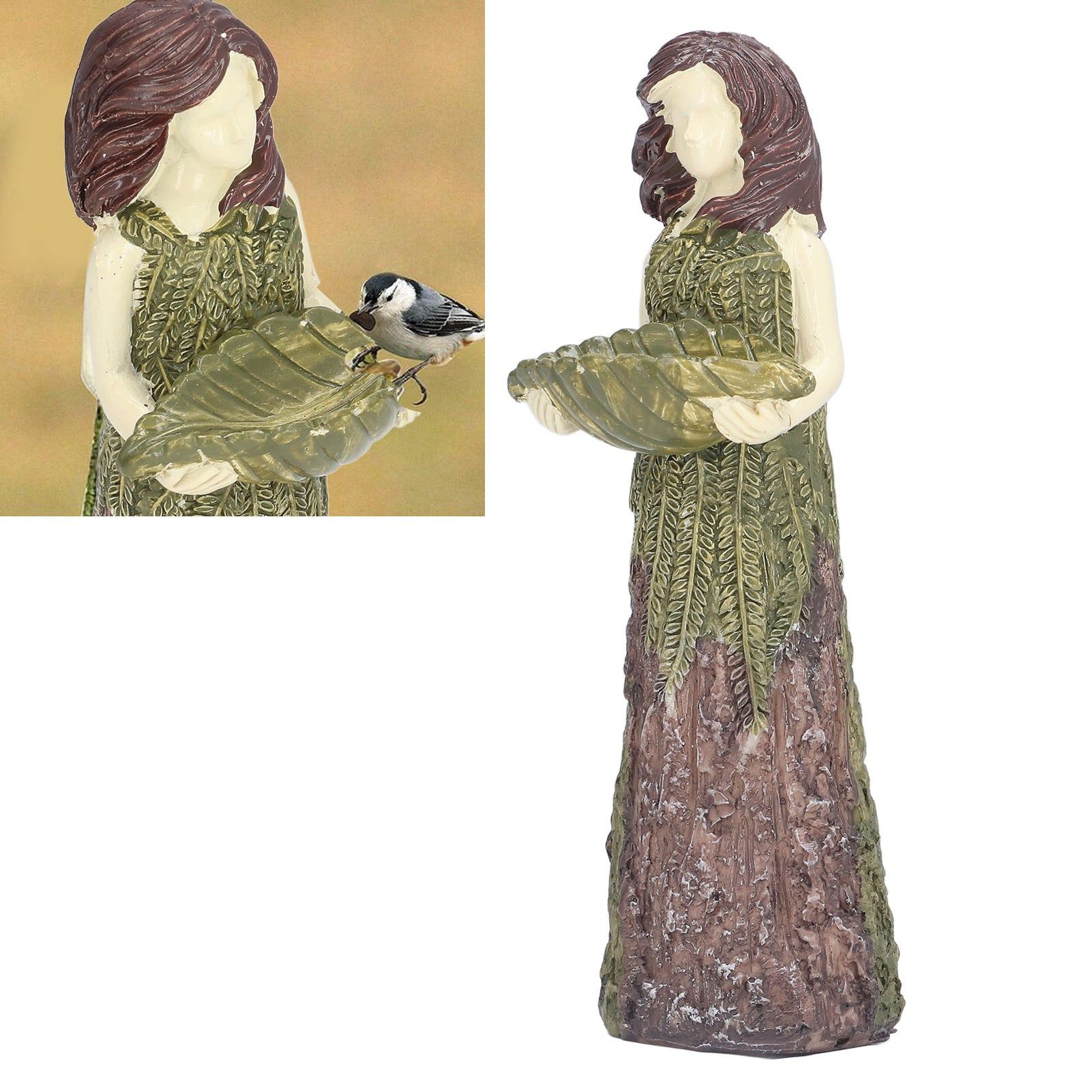 Fairy Statue Bird Feeder Resin Attractive Beautiful Goddess Statuary Bird view 11