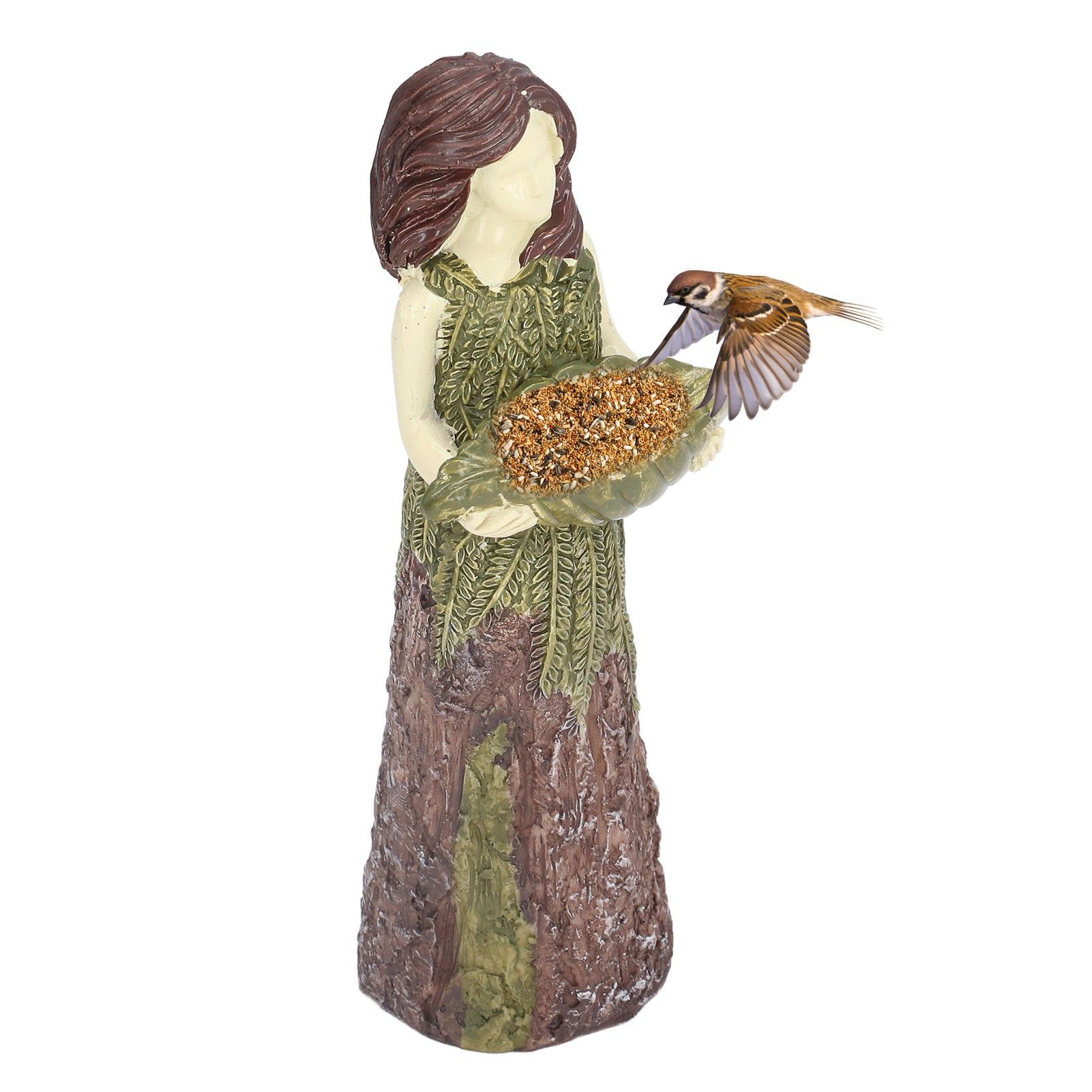 Fairy Statue Bird Feeder Resin Attractive Beautiful Goddess Statuary Bird view 12