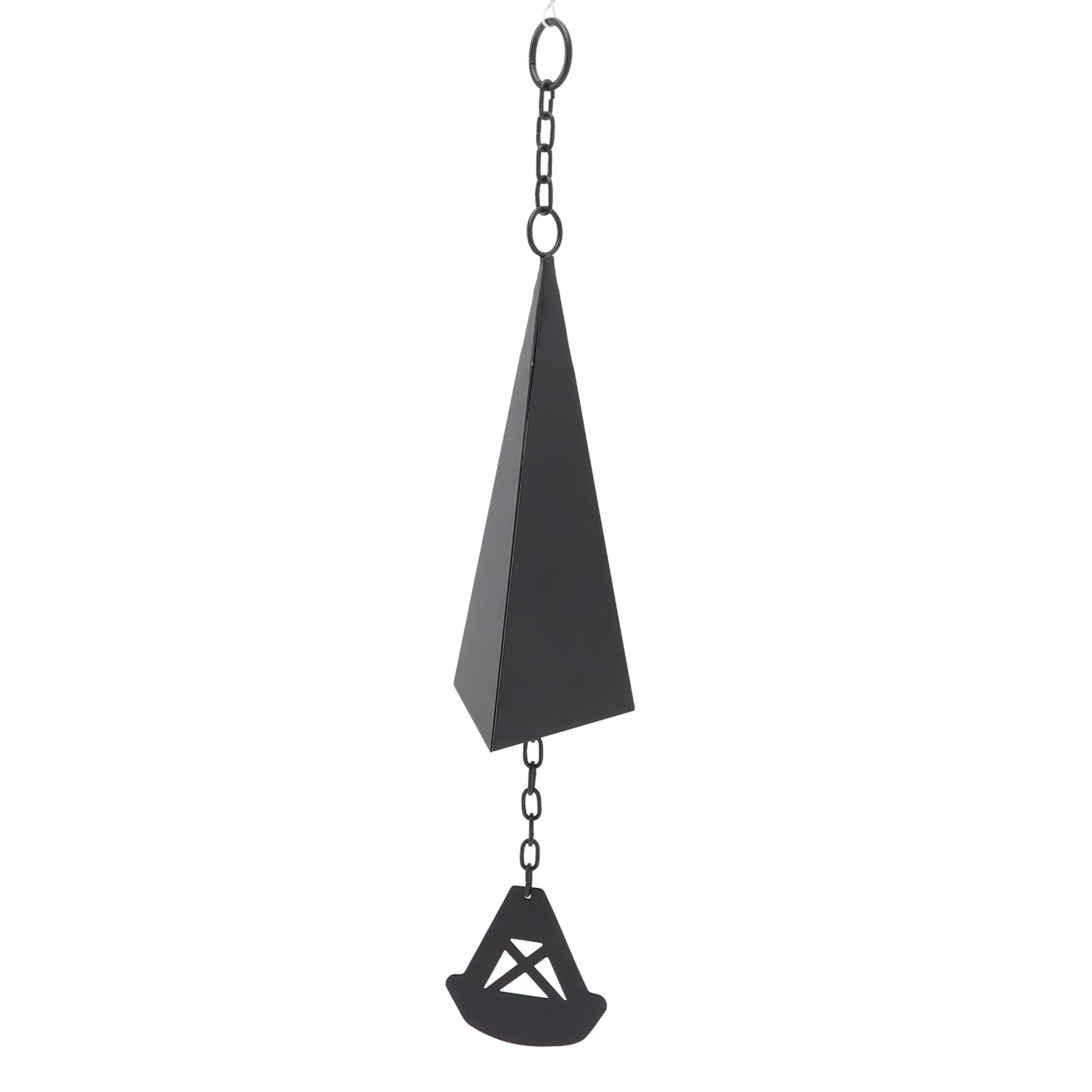 Triangular Wind Chimes Courtyard Bell Pendant Home Decoration Iron Black with view 6