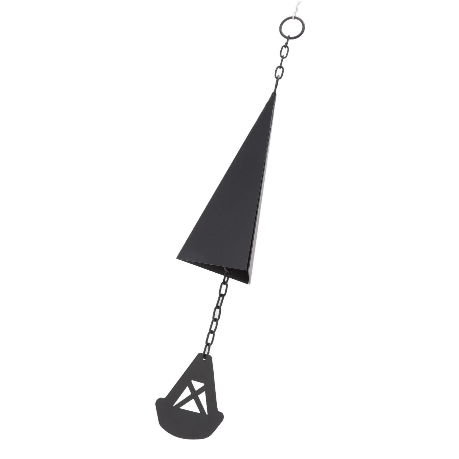 Triangular Wind Chimes Courtyard Bell Pendant Home Decoration Iron Black with view 10
