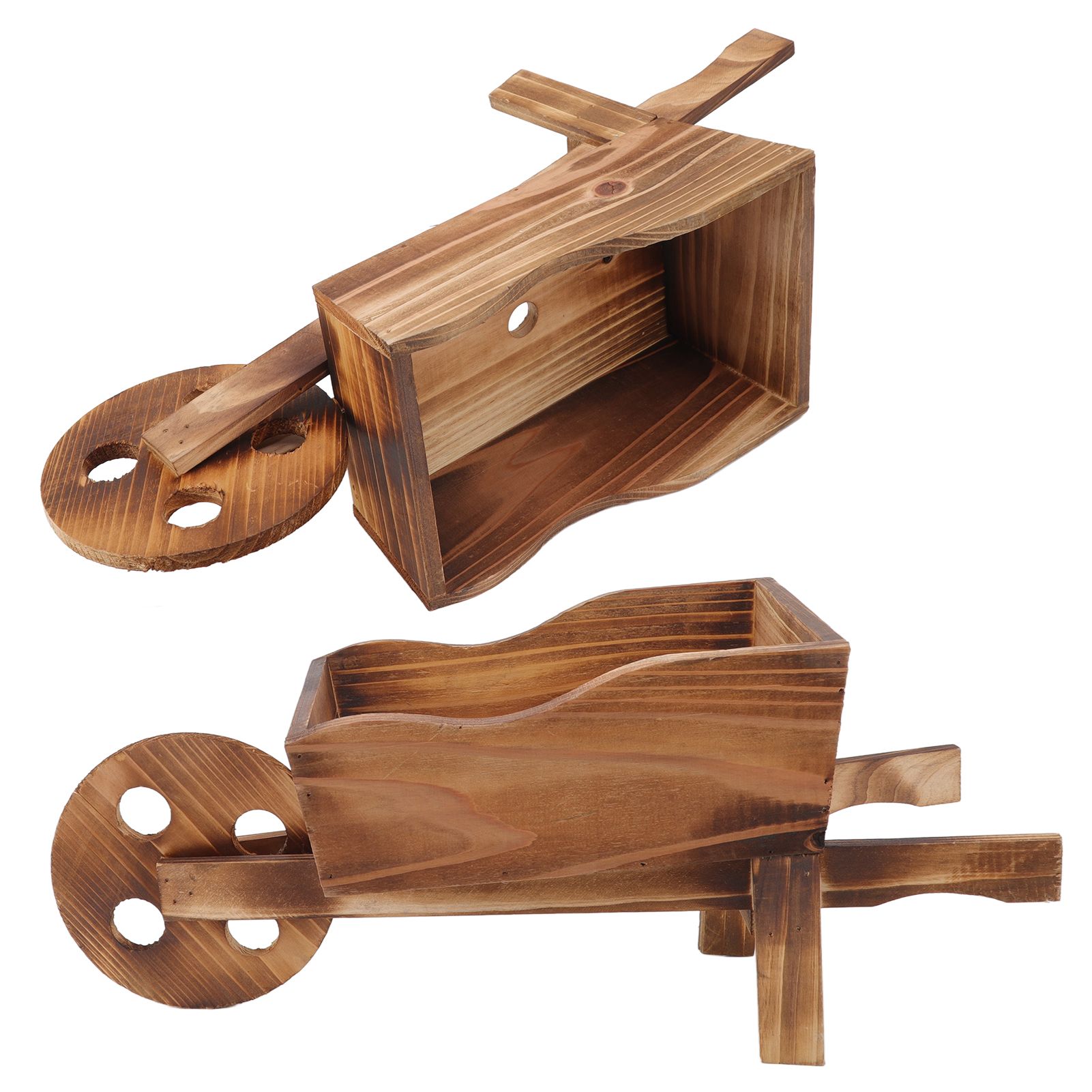 Flower Pot Wooden Cart Innovative Succulent Wheelbarrow Flower Pot for view 9