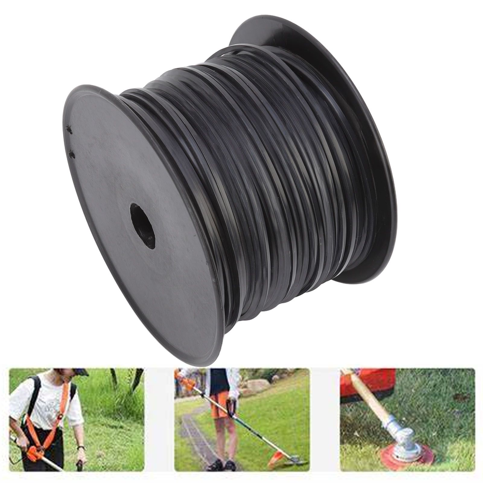 3.3mm/0.13in Square String Trimmer Line High Efficiency Nylon Black Grass view 12