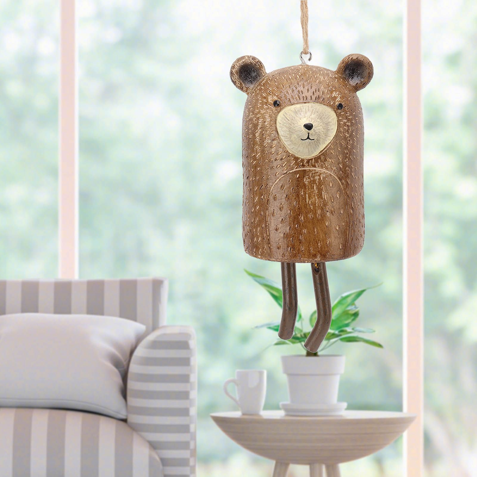 Rustic Hanging Animal Wind Chimes Resin Hand Made Natural Garden Decoration view 12