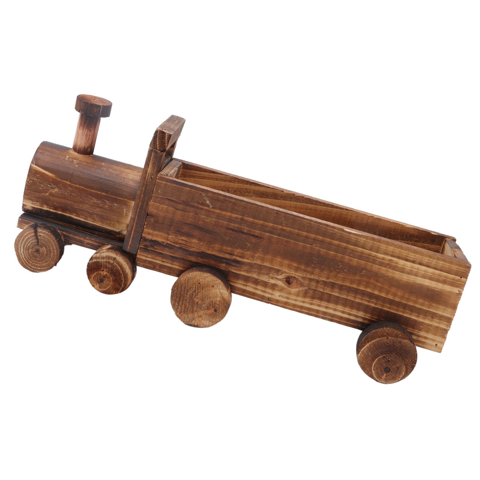 Wooden Flower Pot Cartoon Train Shape Good Ventilation Succulent Flower Pot view 3